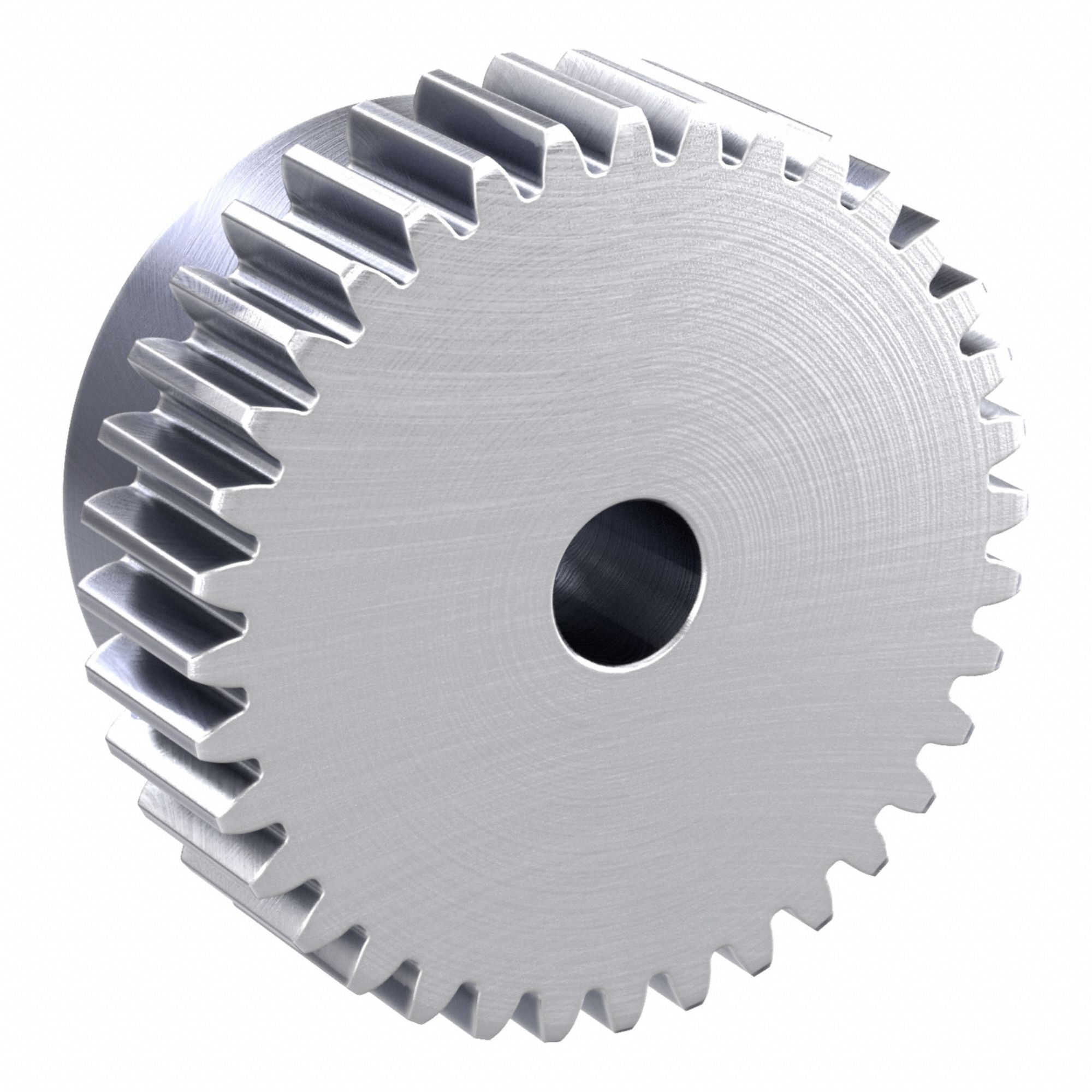 Spur Gear: Module m 1.5, 36 Teeth, 10 mm Bore Dia, Stainless Steel, 20° Pressure Angle, Plain Bore