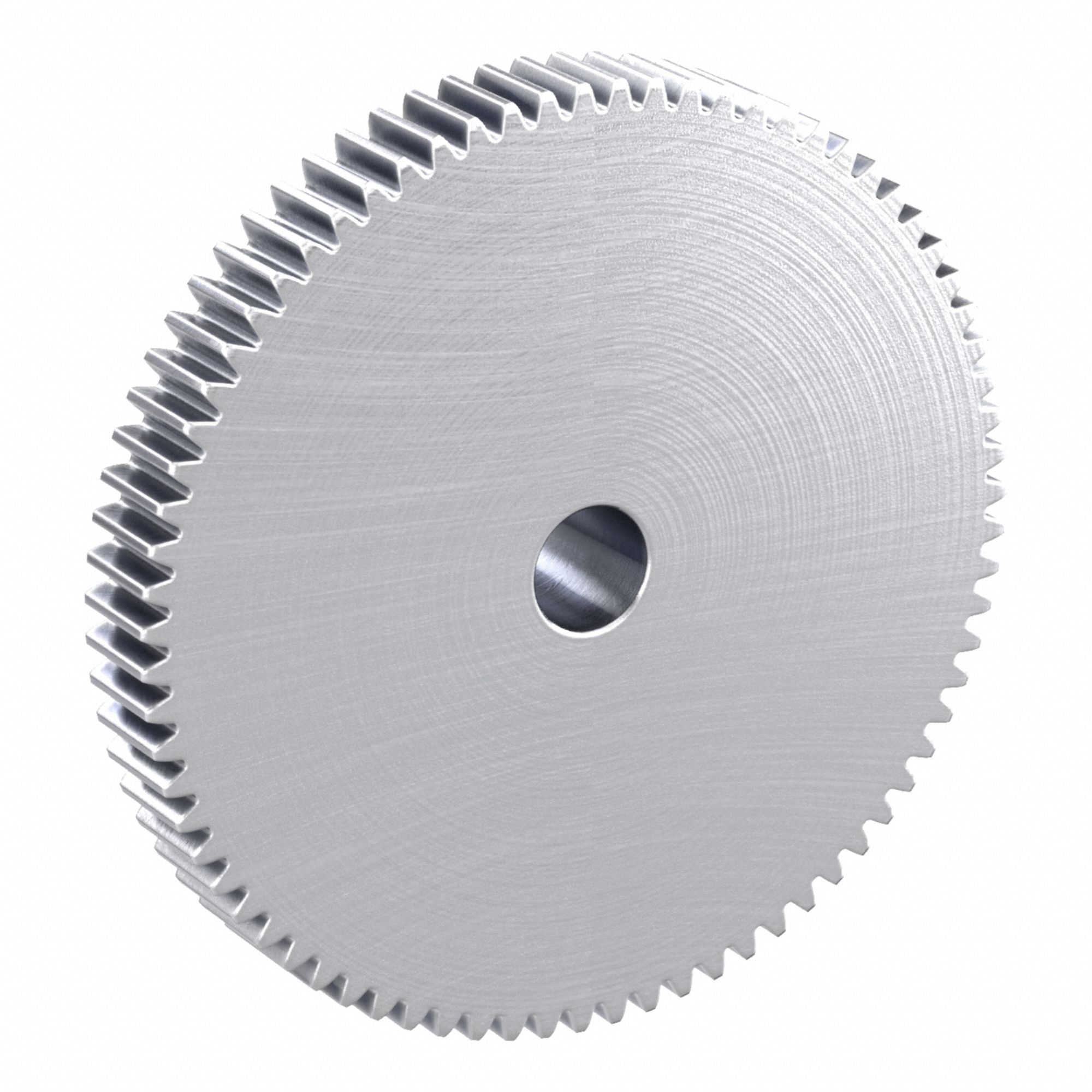 Spur Gear: Module m 1.5, 75 Teeth, 15 mm Bore Dia, Stainless Steel, 20° Pressure Angle, Plain Bore