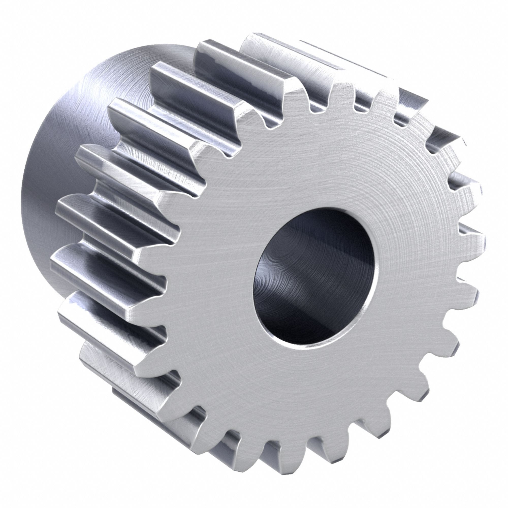 Spur Gear: Module m 1, 22 Teeth, 8 mm Bore Dia, Stainless Steel, 20° Pressure Angle, Plain Bore