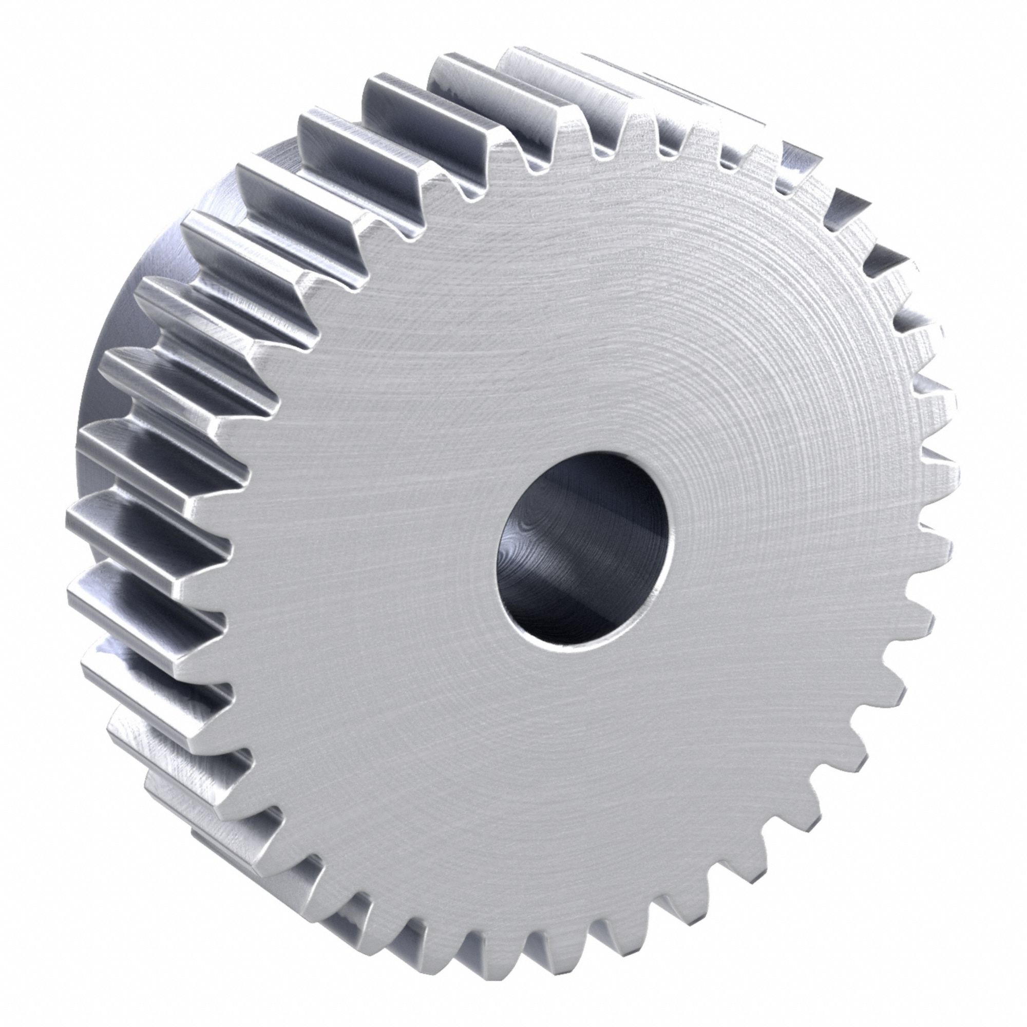 Spur Gear: Module m 1, 35 Teeth, 8 mm Bore Dia, Stainless Steel, 20° Pressure Angle, Plain Bore