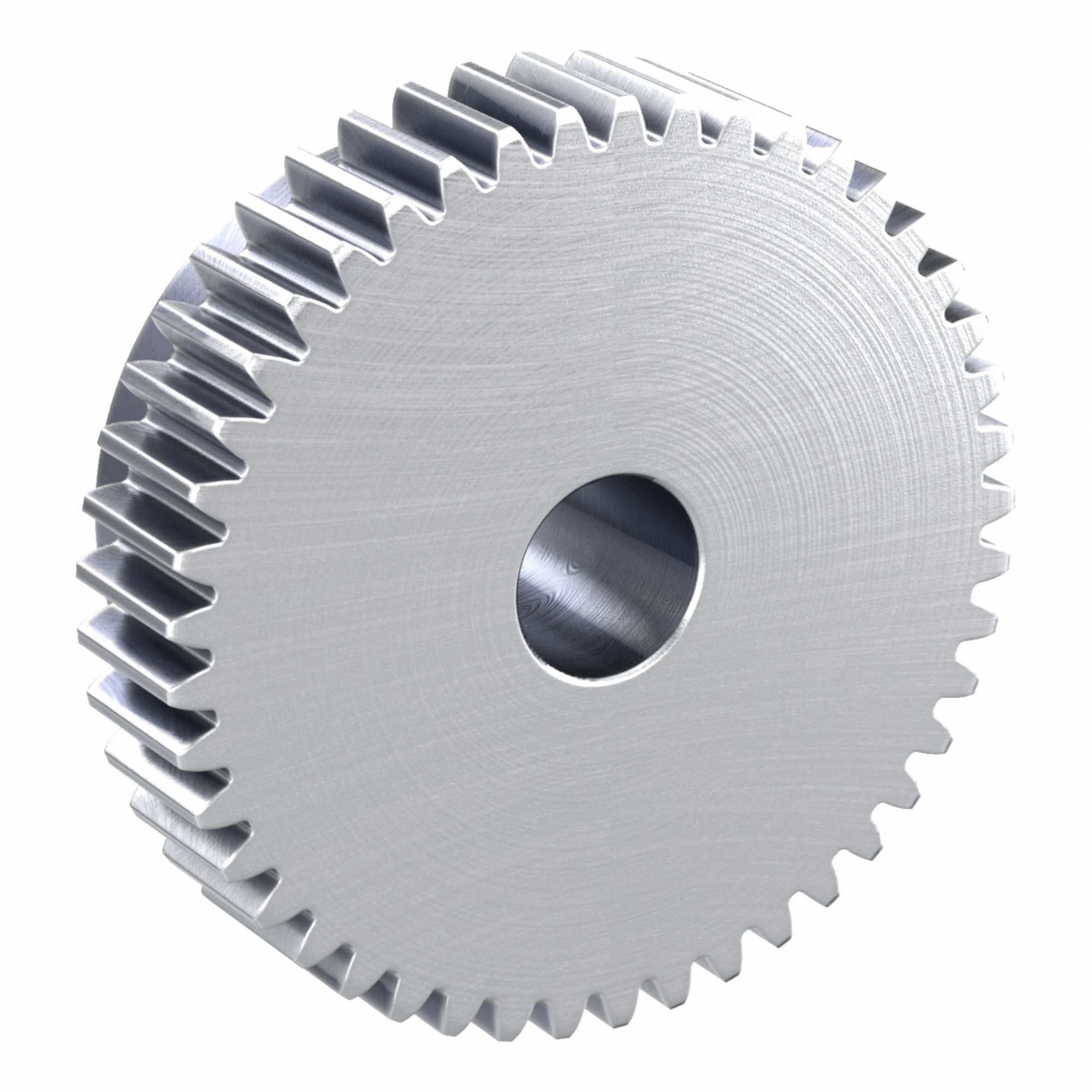 Spur Gear: Module m 1, 45 Teeth, 10 mm Bore Dia, Stainless Steel, 20° Pressure Angle, Plain Bore