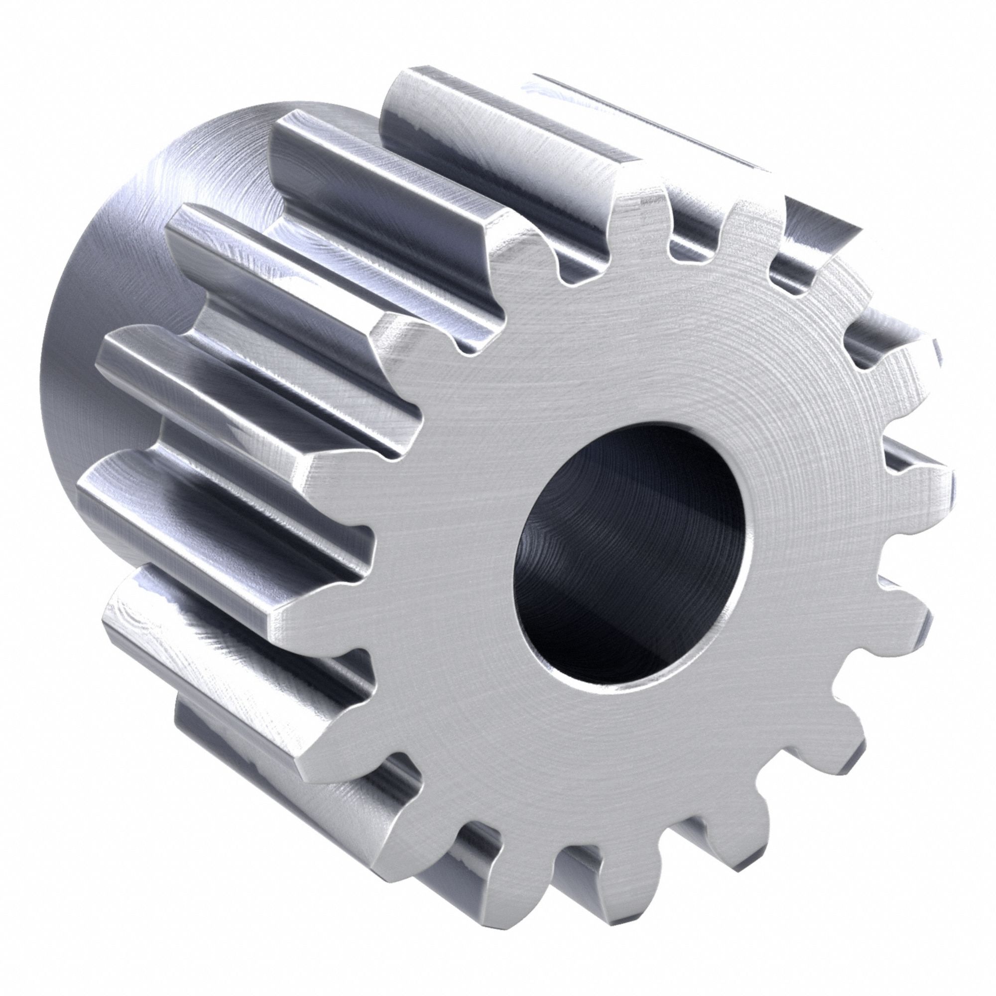 Spur Gear: Module m 2.5, 16 Teeth, 15 mm Bore Dia, Stainless Steel, 20° Pressure Angle, Plain Bore