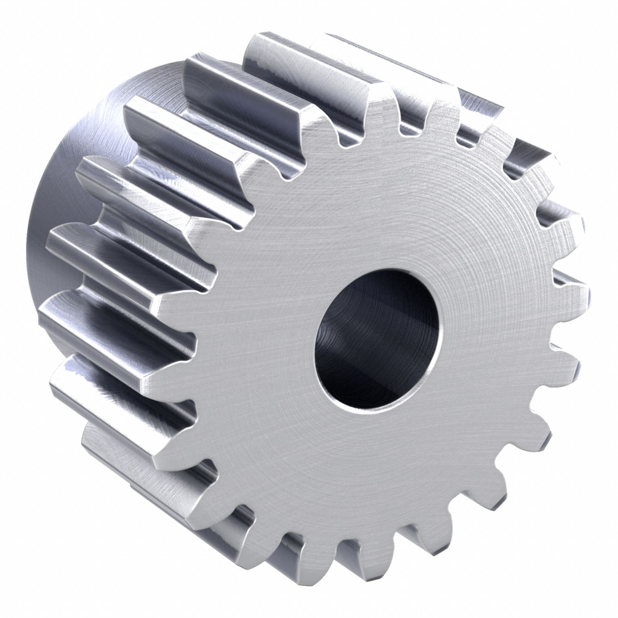 Spur Gear: Module m 2.5, 20 Teeth, 15 mm Bore Dia, Stainless Steel, 20° Pressure Angle, Plain Bore