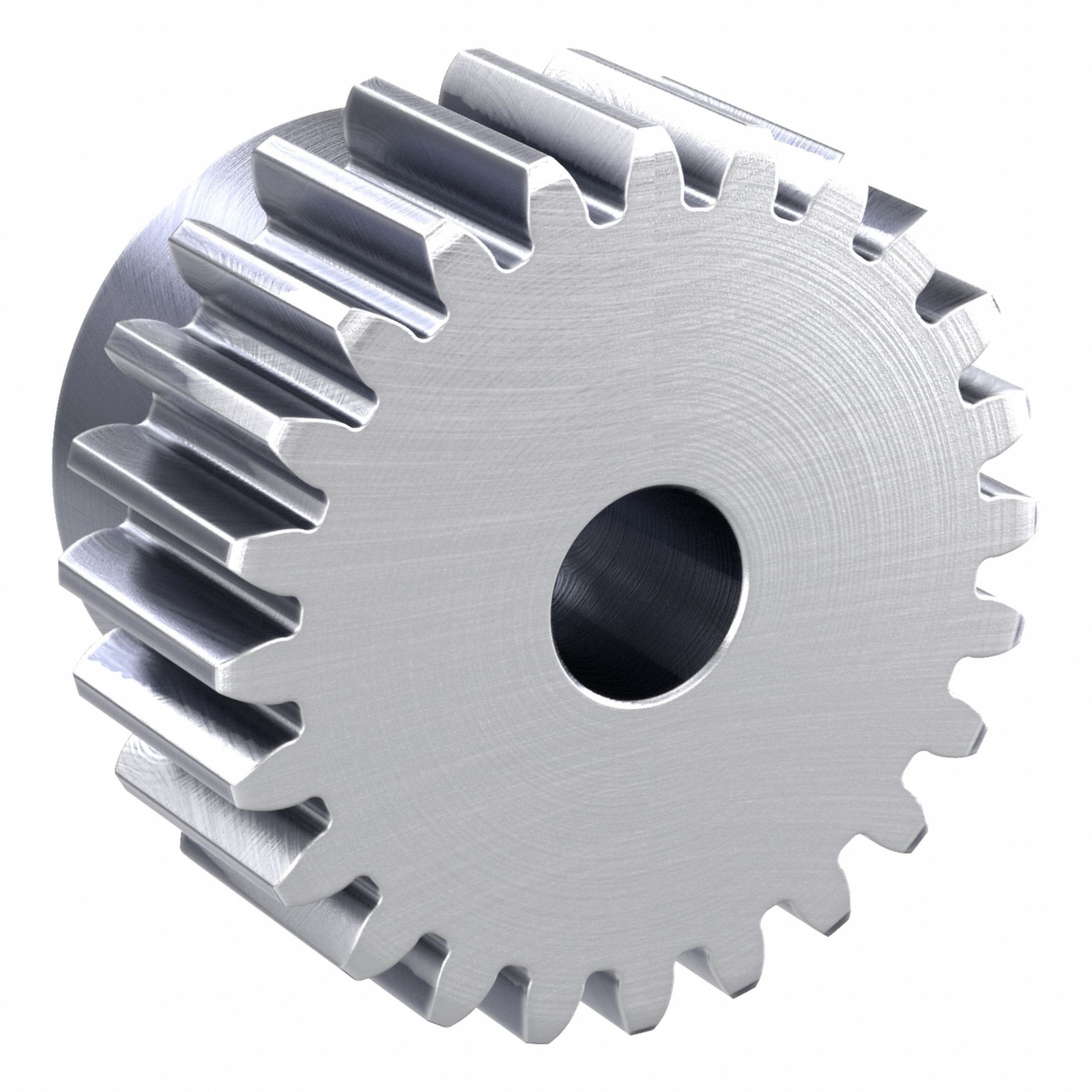 Spur Gear: Module m 2.5, 24 Teeth, 15 mm Bore Dia, Stainless Steel, 20° Pressure Angle, Plain Bore