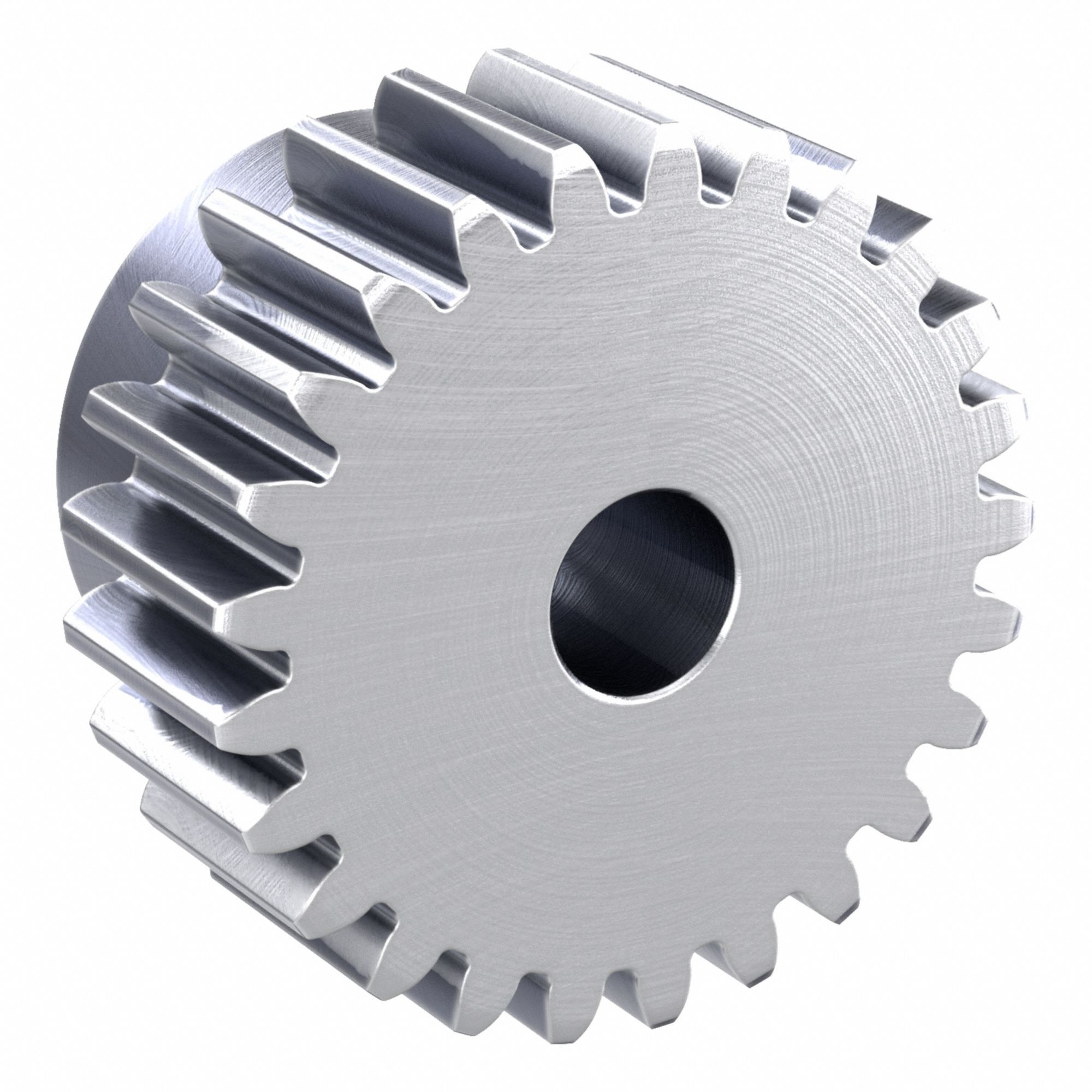 Spur Gear: Module m 2.5, 25 Teeth, 15 mm Bore Dia, Stainless Steel, 20° Pressure Angle, Plain Bore