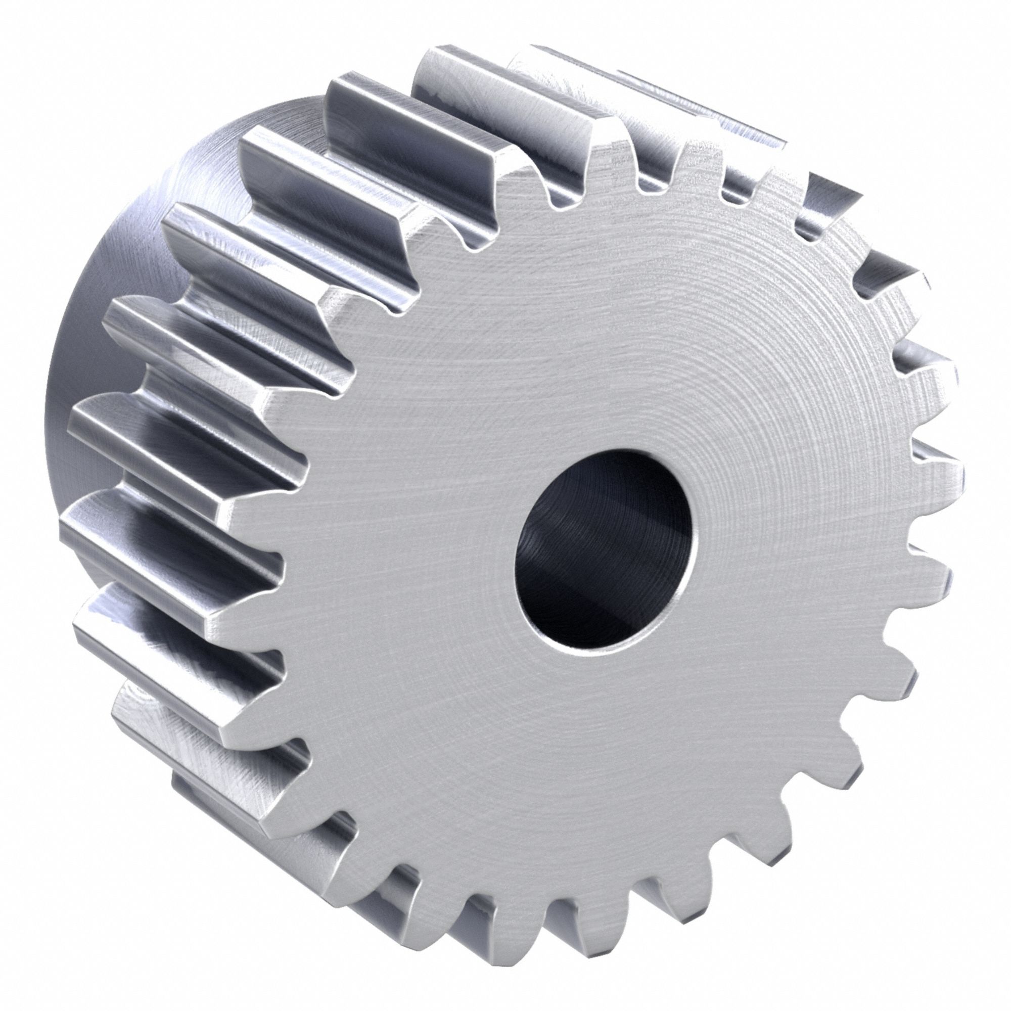 Spur Gear: Module m 2, 24 Teeth, 12 mm Bore Dia, Stainless Steel, 20° Pressure Angle, Plain Bore