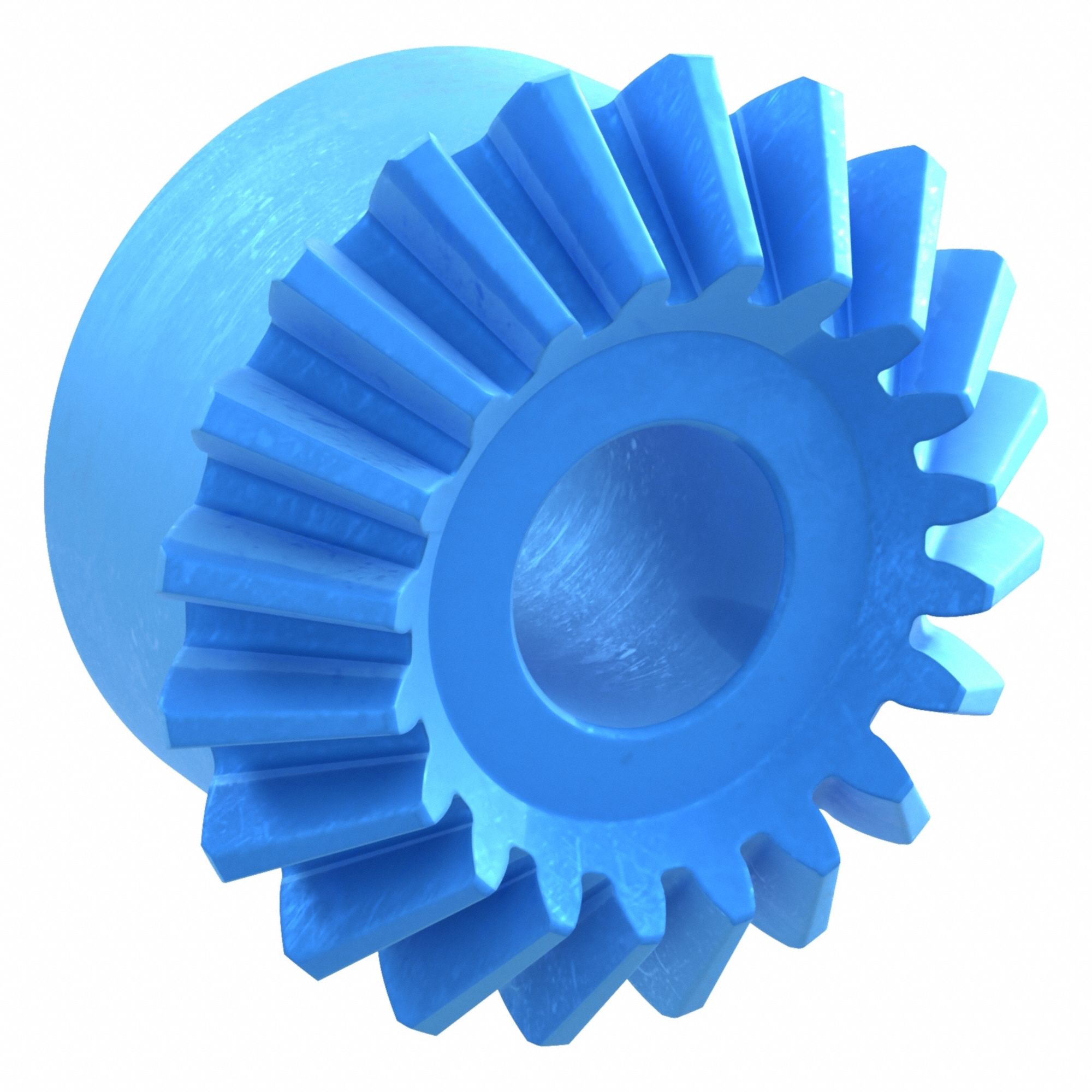Miter Gear: For 90° Shaft Angle, Module m 1.25, 20 Teeth, Nylon, 8 mm Bore Dia, 20° Pressure Angle