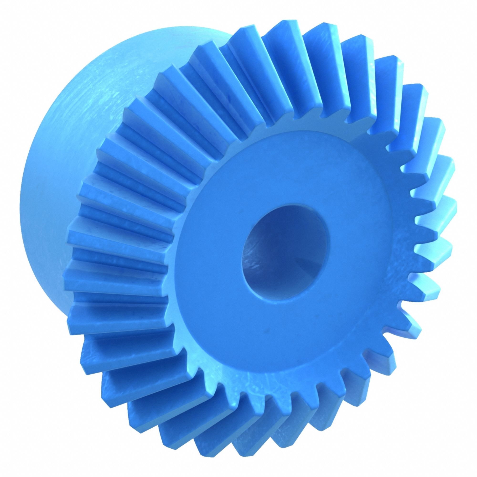 Miter Gear: For 90° Shaft Angle, Module m 1.5, 30 Teeth, Nylon, 10 mm Bore Dia, 20° Pressure Angle