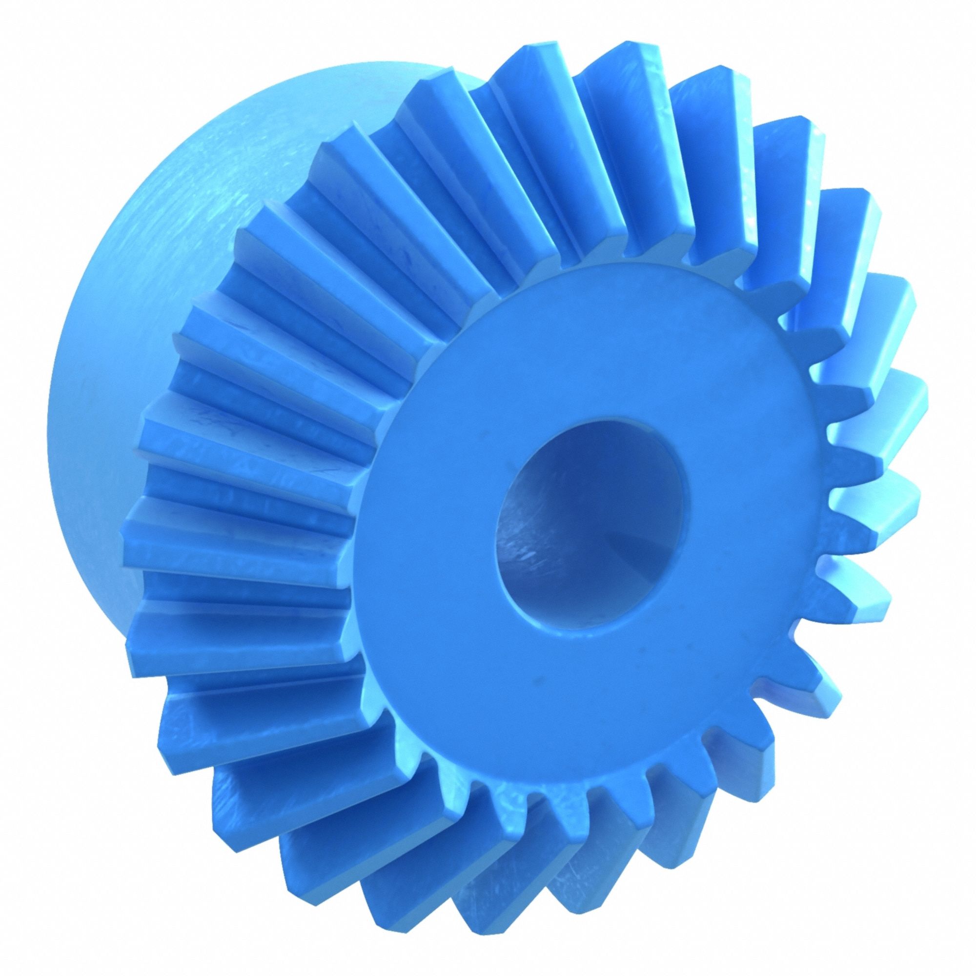 Miter Gear: For 90° Shaft Angle, Module m 1, 25 Teeth, Nylon, 6 mm Bore Dia, 20° Pressure Angle