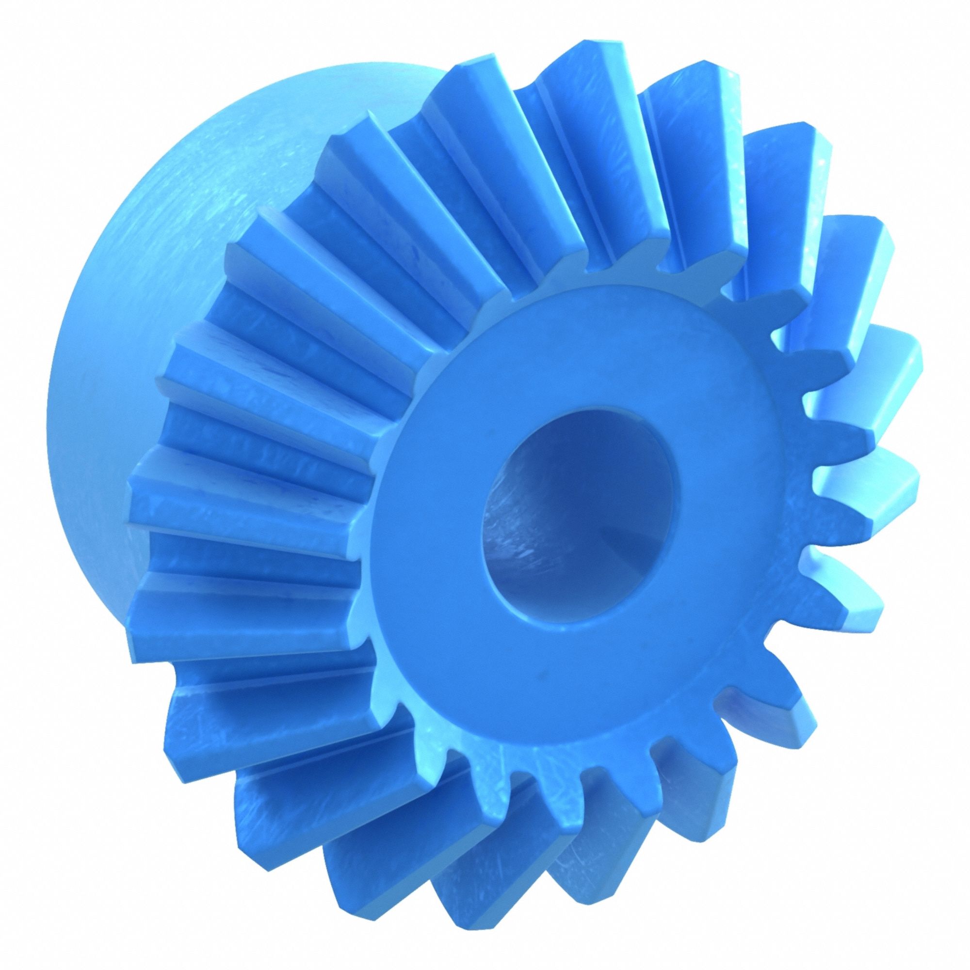 Miter Gear: For 90° Shaft Angle, Module m 4, 20 Teeth, Nylon, 20 mm Bore Dia, 20° Pressure Angle