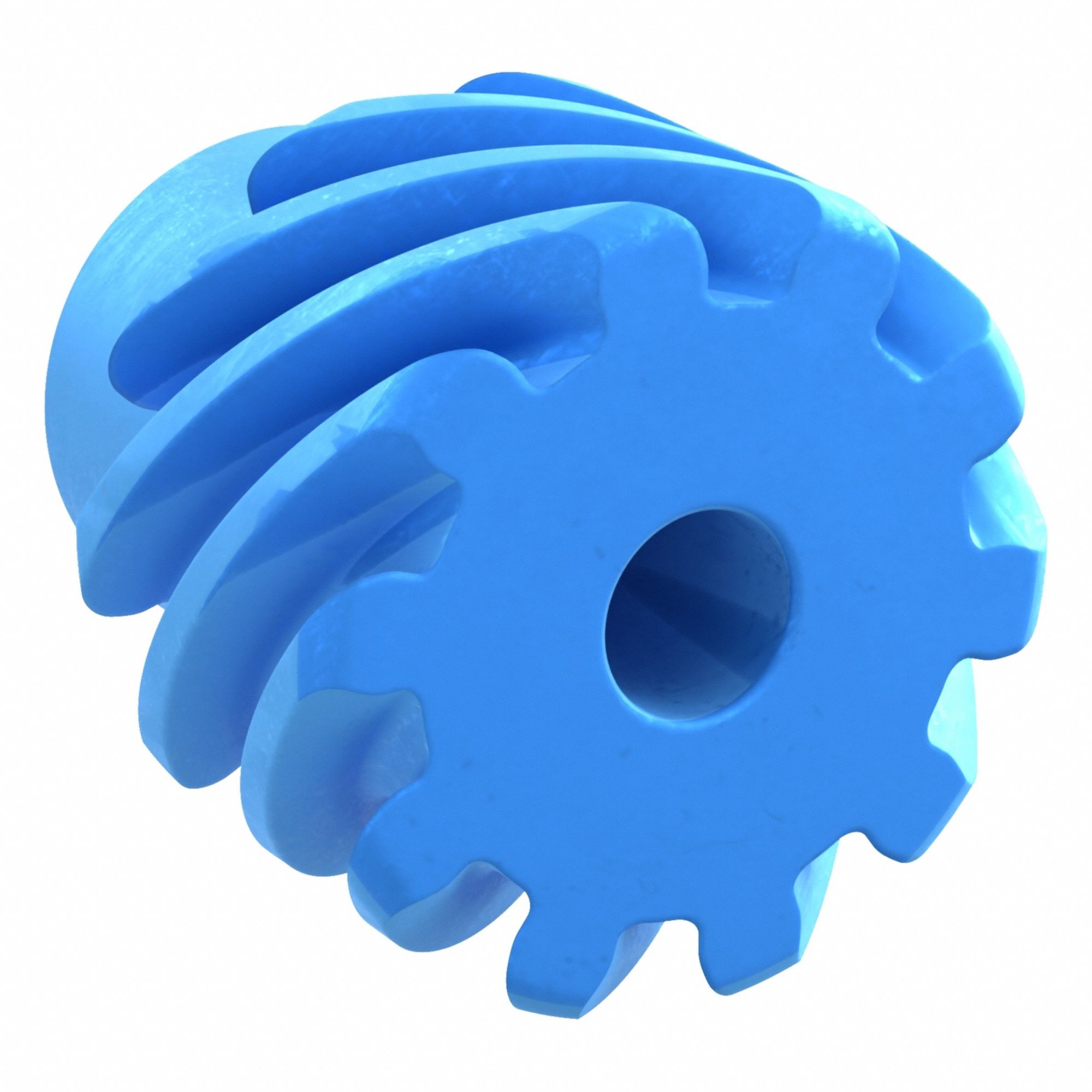 Screw Gear: Left Hand, Module m 1.5, Nylon, 6 mm Bore Dia, 10 Teeth