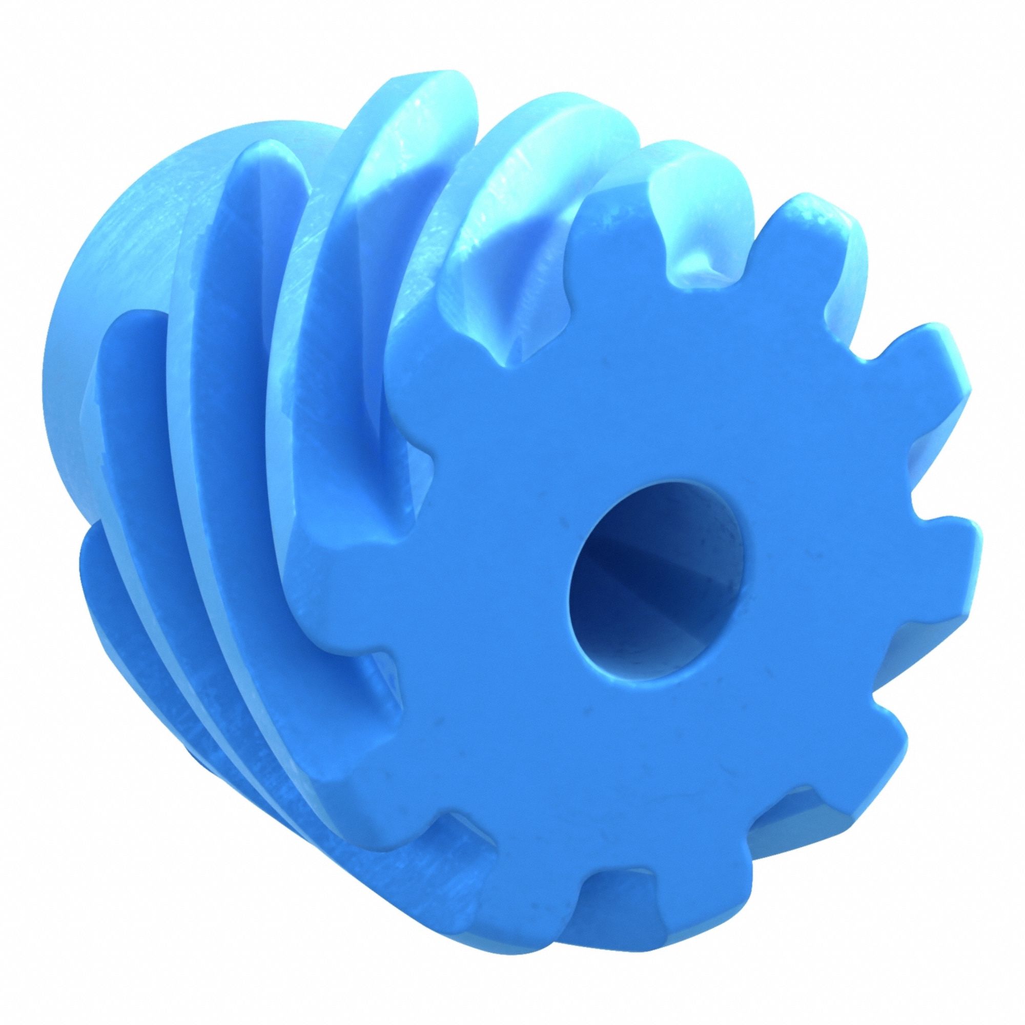 Screw Gear: Right Hand, Module m 1.5, Nylon, 6 mm Bore Dia, 10 Teeth