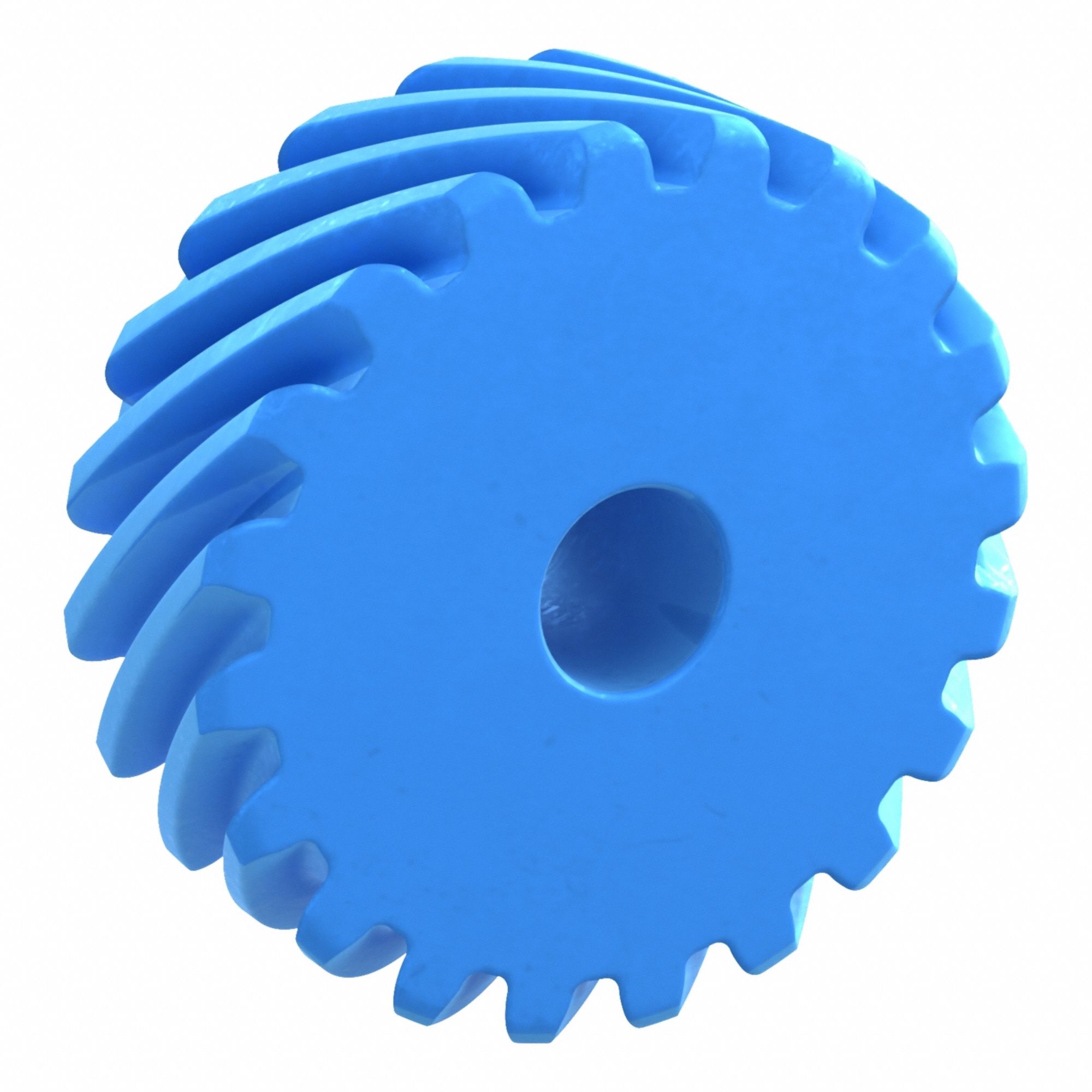 Screw Gear: Left Hand, Module m 1.5, Nylon, 10 mm Bore Dia, 20 Teeth