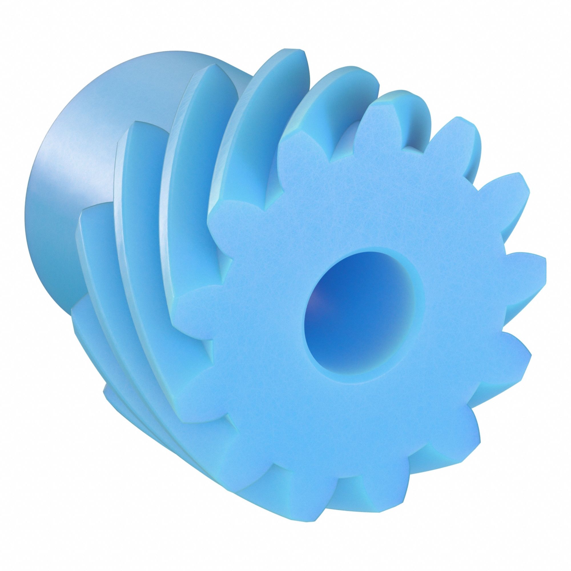 Screw Gear: Right Hand, Module m 1, Nylon, 6 mm Bore Dia, 13 Teeth