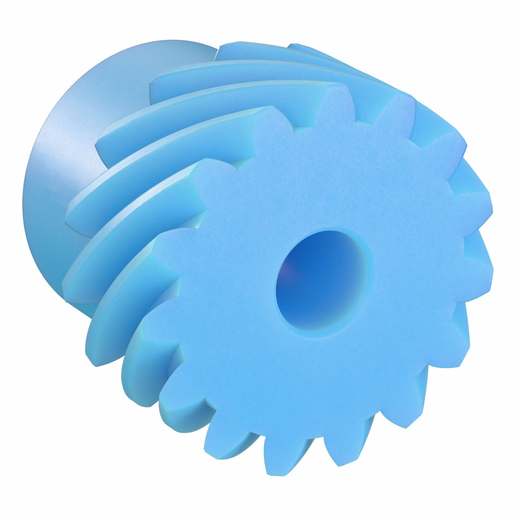 Screw Gear: Left Hand, Module m 1, Nylon, 6 mm Bore Dia, 15 Teeth