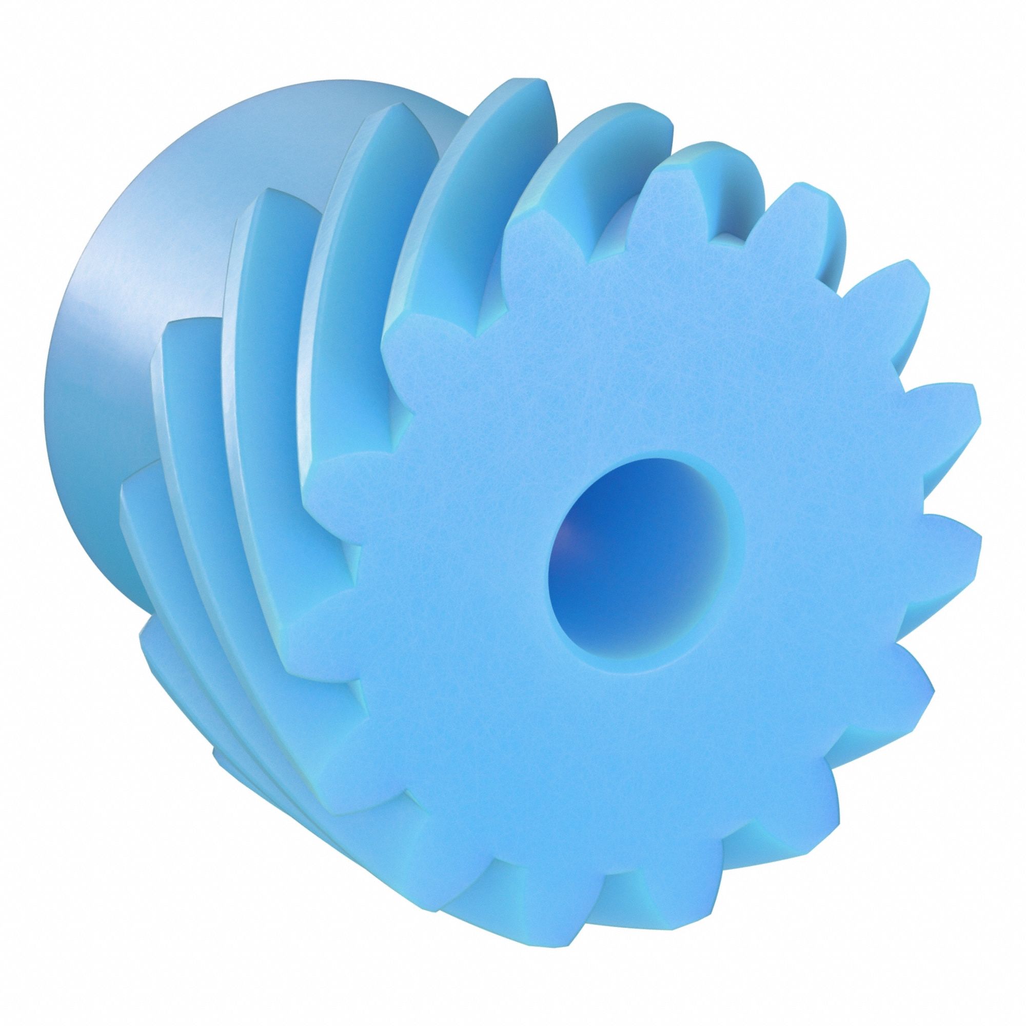 Screw Gear: Right Hand, Module m 1, Nylon, 6 mm Bore Dia, 15 Teeth