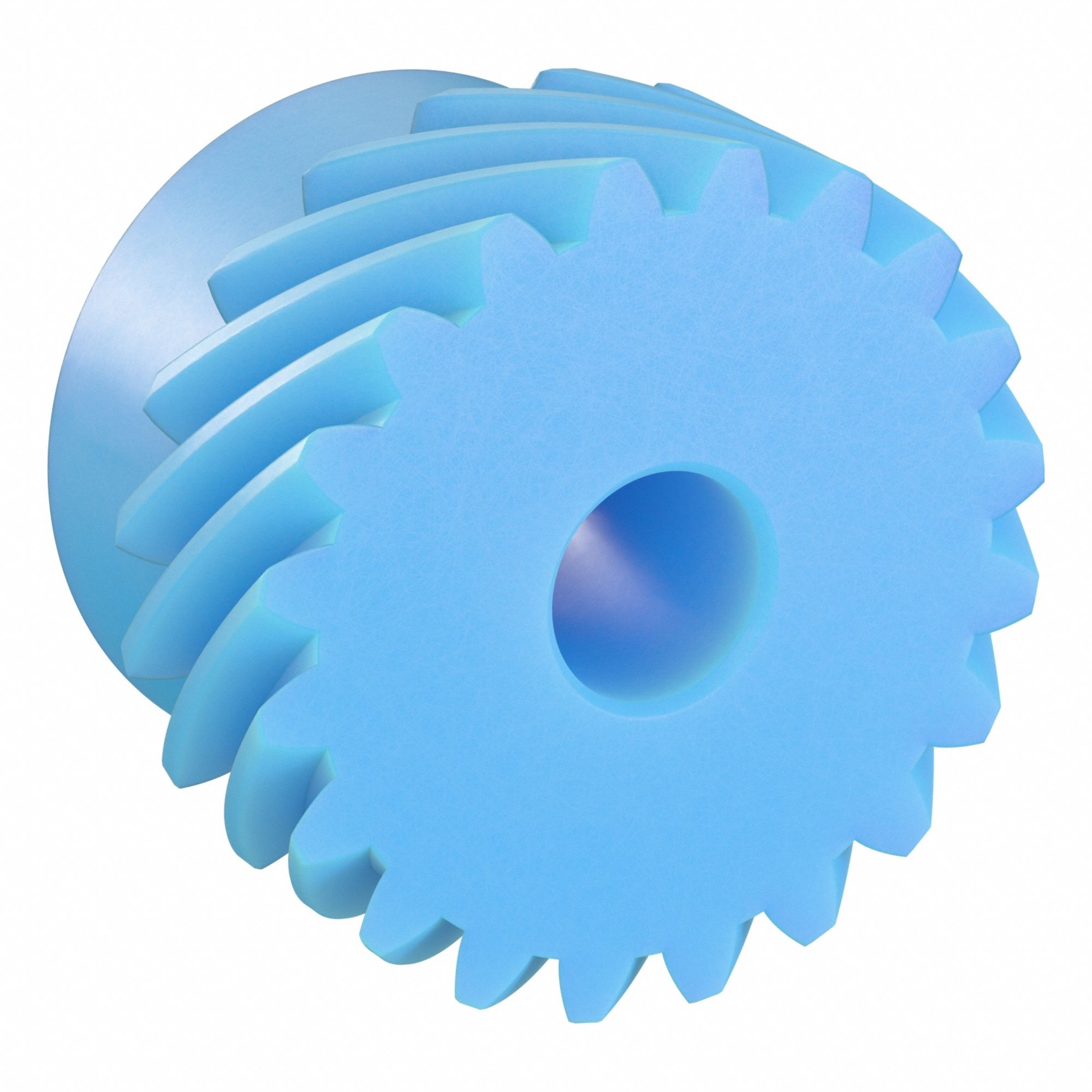 Screw Gear: Left Hand, Module m 1, Nylon, 8 mm Bore Dia, 20 Teeth