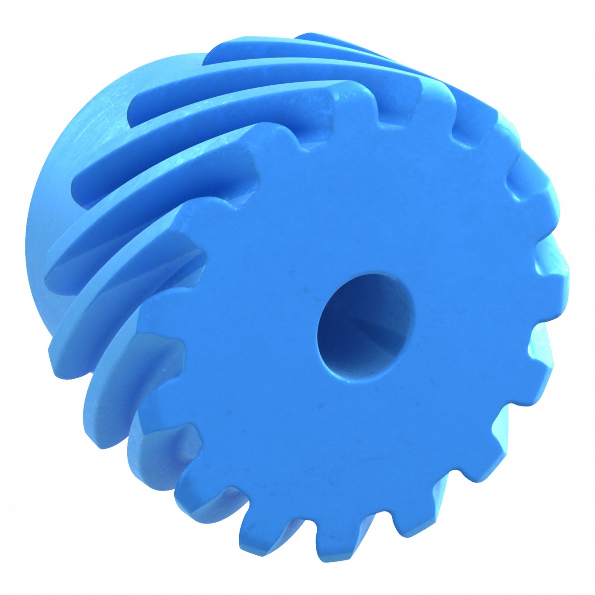 Screw Gear: Left Hand, Module m 2, Nylon, 10 mm Bore Dia, 15 Teeth