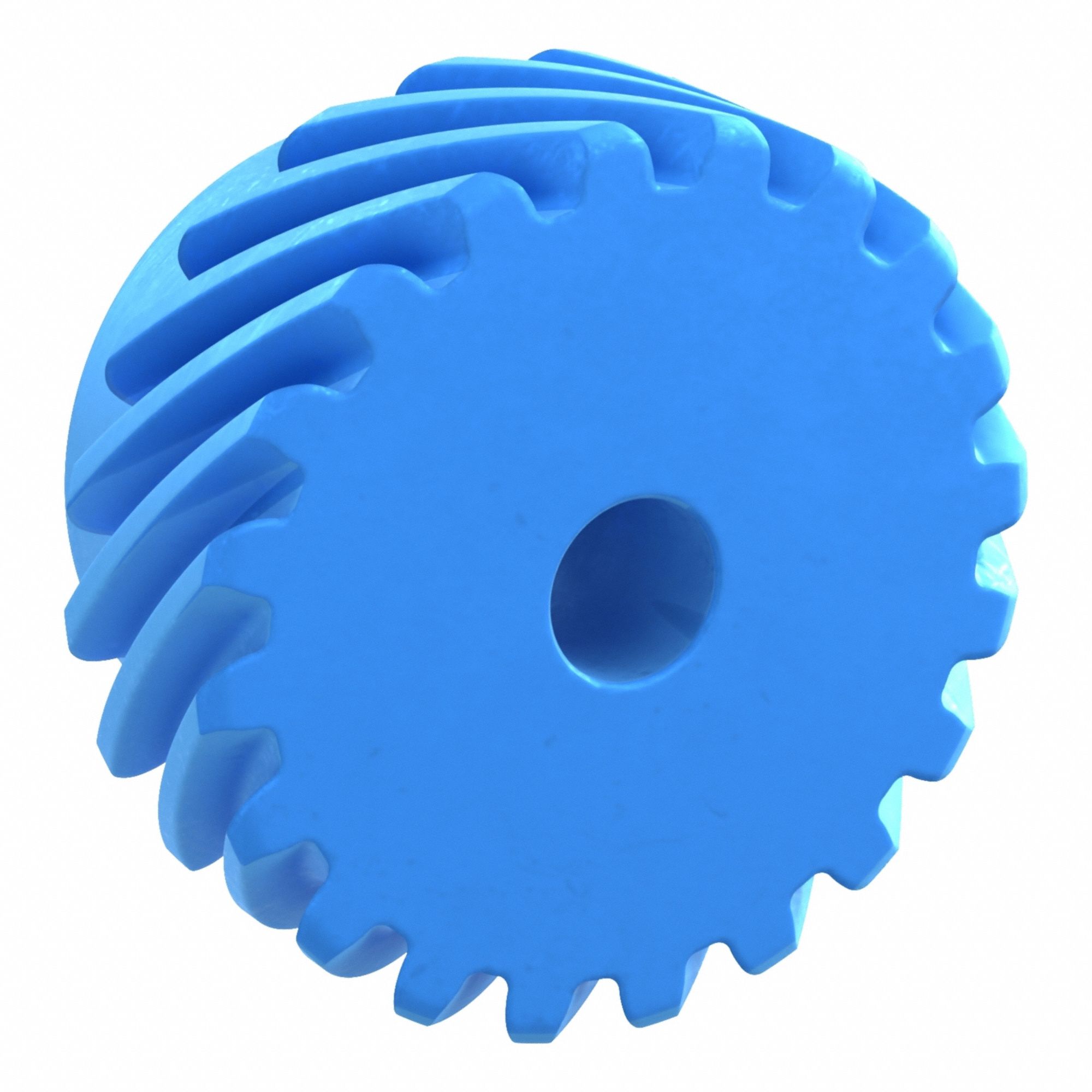 Screw Gear: Left Hand, Module m 2, Nylon, 12 mm Bore Dia, 20 Teeth