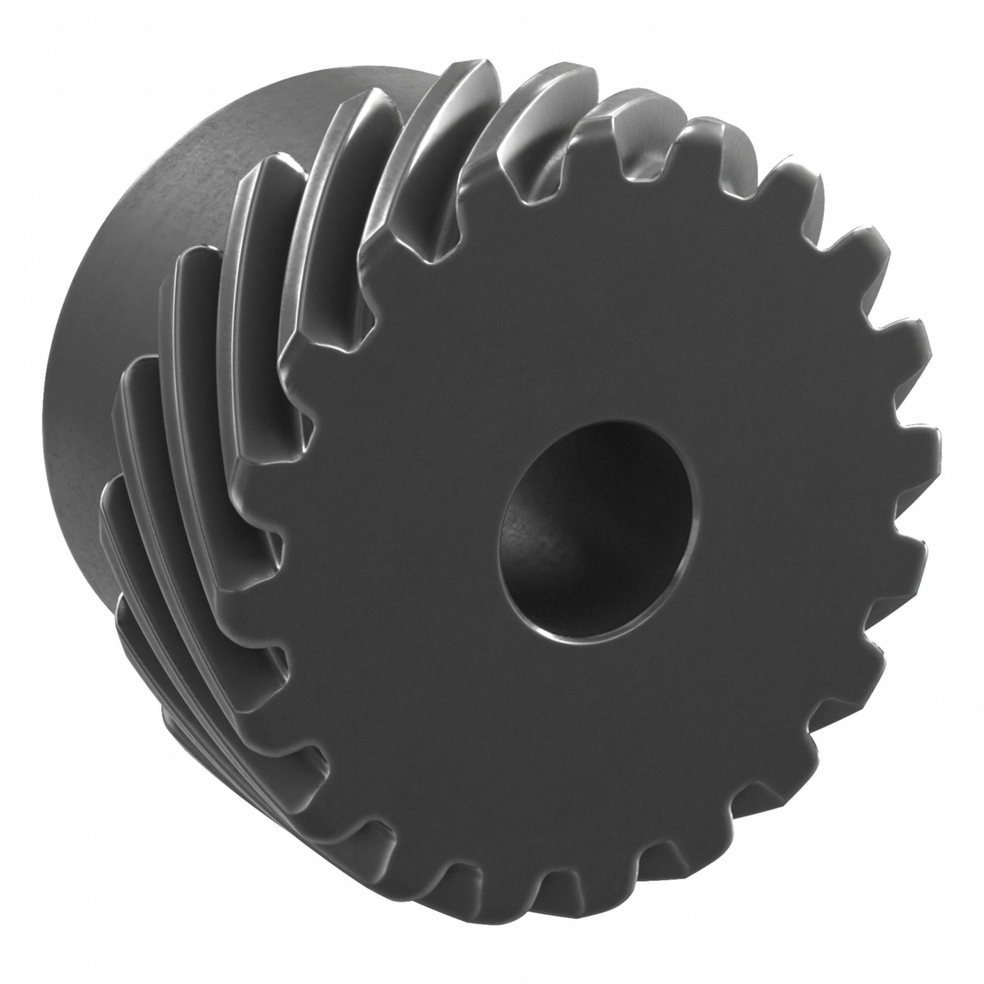Screw Gear: Right Hand, Module m 1, Black Oxide Coated Carbon Steel, 8 mm Bore Dia, 20 Teeth