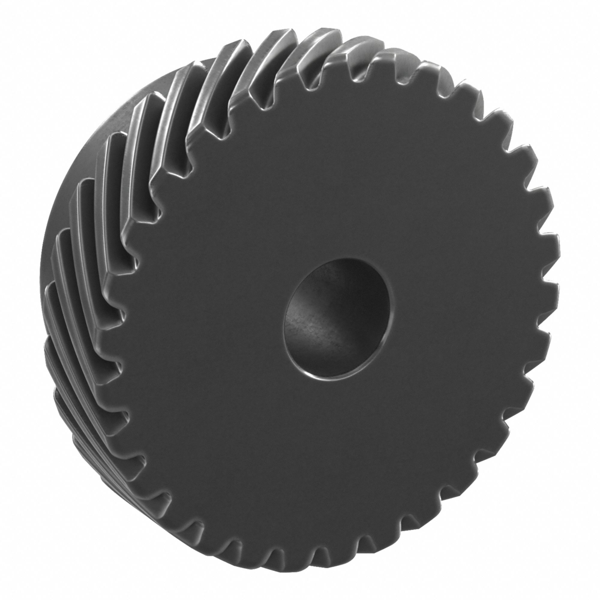 Screw Gear: Right Hand, Module m 1, Black Oxide Coated Carbon Steel, 10 mm Bore Dia, 30 Teeth
