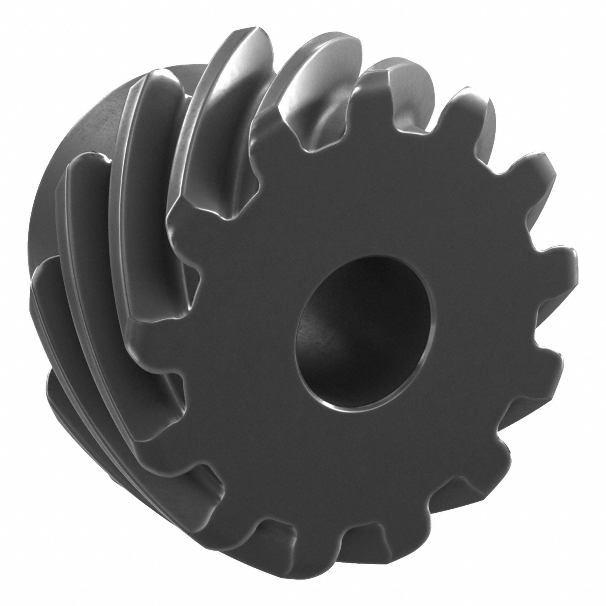 Screw Gear: Right Hand, Module m 2.5, Black Oxide Coated Carbon Steel, 15 mm Bore Dia, 13 Teeth