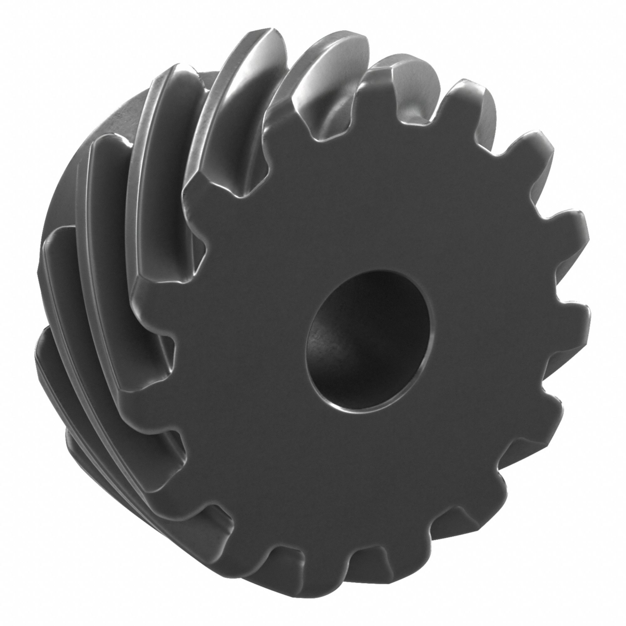 Screw Gear: Right Hand, Module m 2.5, Black Oxide Coated Carbon Steel, 15 mm Bore Dia, 15 Teeth