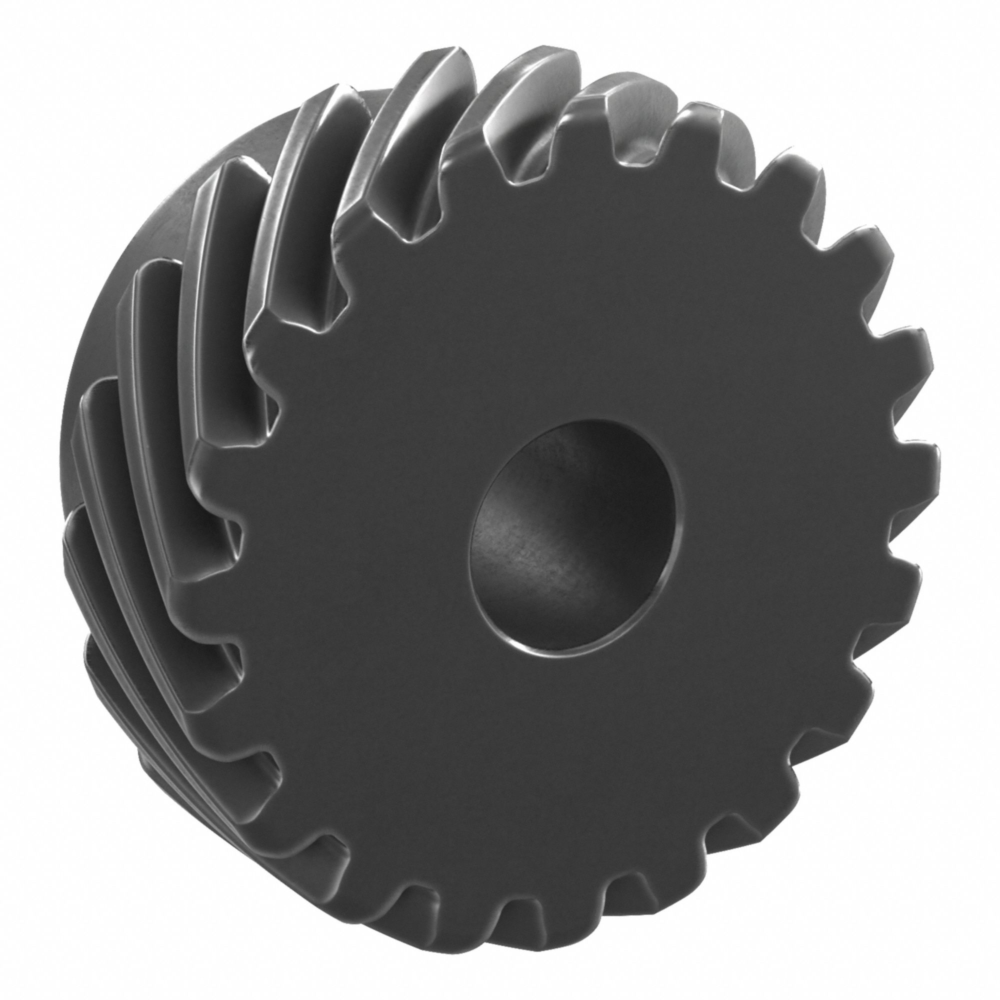 Screw Gear: Right Hand, Module m 2.5, Black Oxide Coated Carbon Steel, 20 mm Bore Dia, 20 Teeth