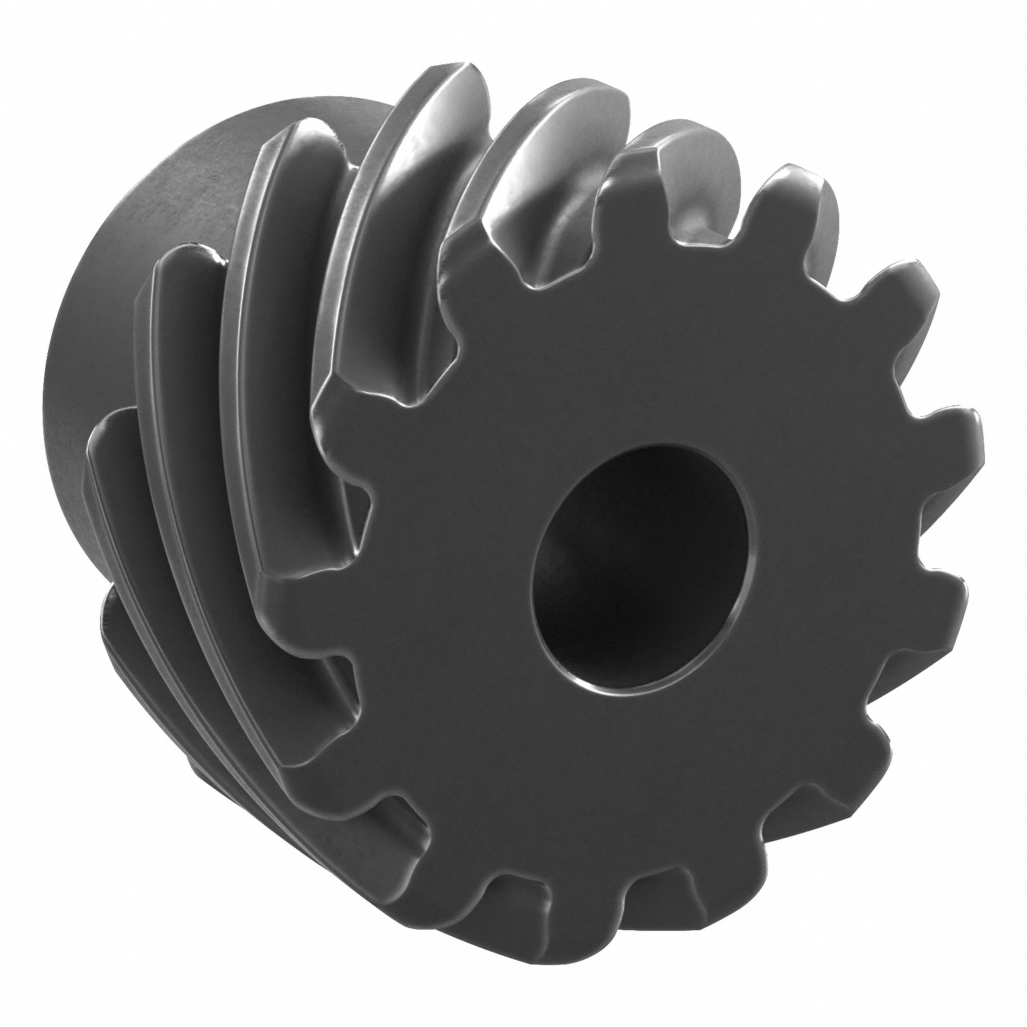 Screw Gear: Right Hand, Module m 2, Black Oxide Coated Carbon Steel, 12 mm Bore Dia, 13 Teeth