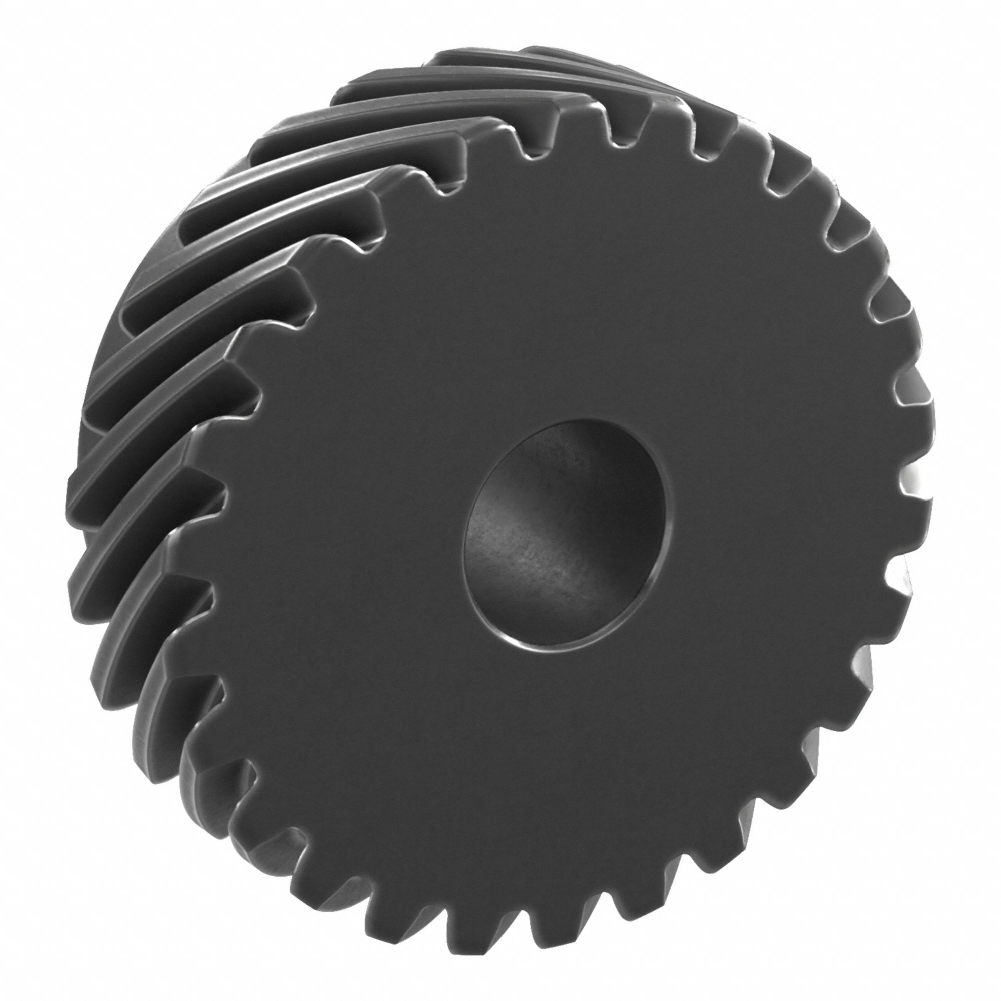 Screw Gear: Left Hand, Module m 2, Black Oxide Coated Carbon Steel, 20 mm Bore Dia, 26 Teeth