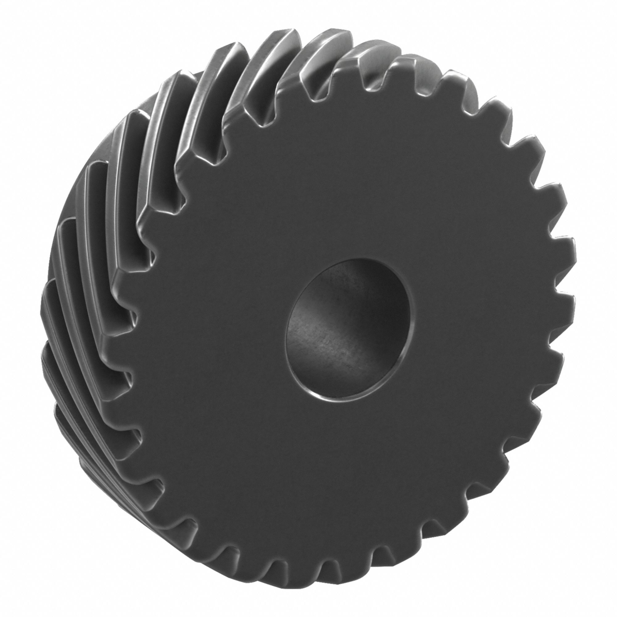 Screw Gear: Right Hand, Module m 2, Black Oxide Coated Carbon Steel, 20 mm Bore Dia, 26 Teeth