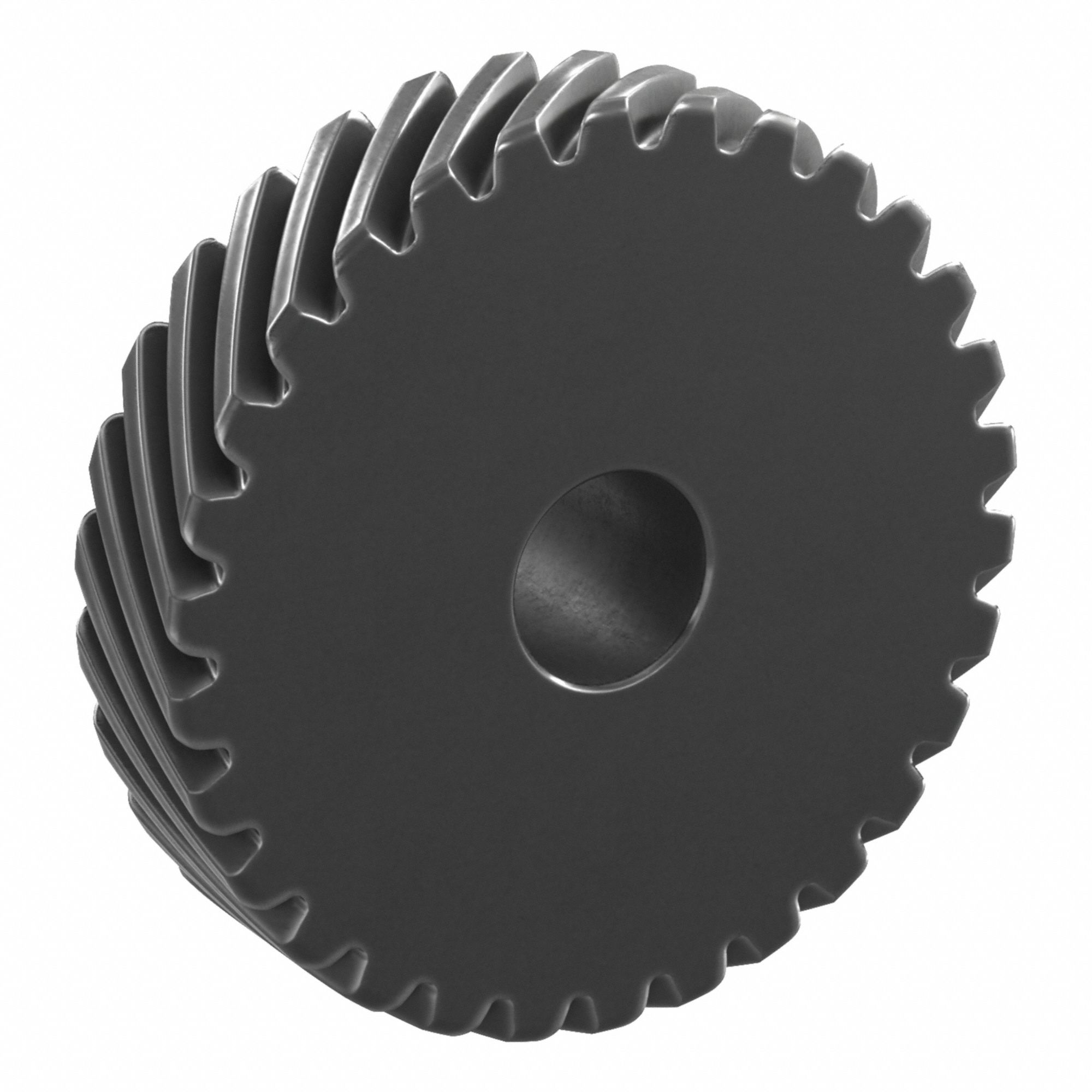 Screw Gear: Right Hand, Module m 2, Black Oxide Coated Carbon Steel, 20 mm Bore Dia, 30 Teeth