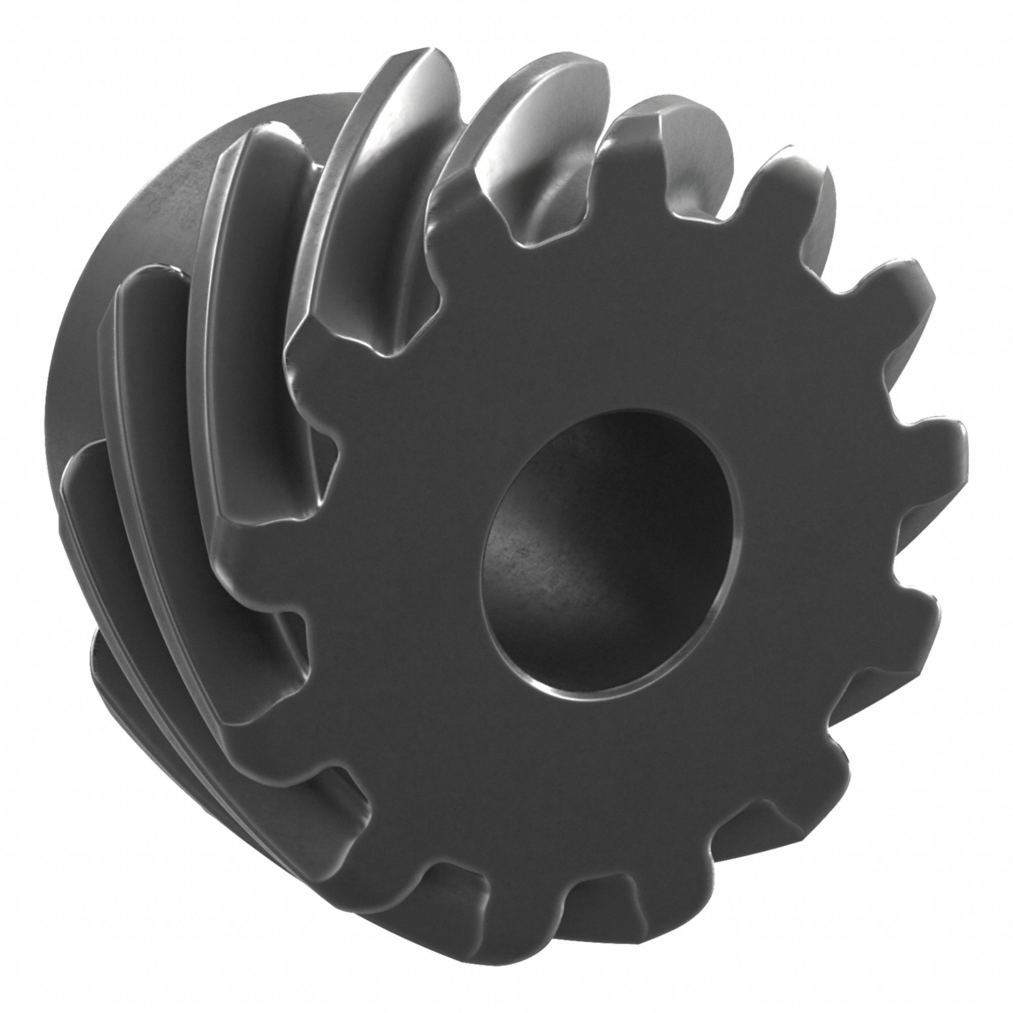 Screw Gear: Right Hand, Module m 3, Black Oxide Coated Carbon Steel, 20 mm Bore Dia, 13 Teeth