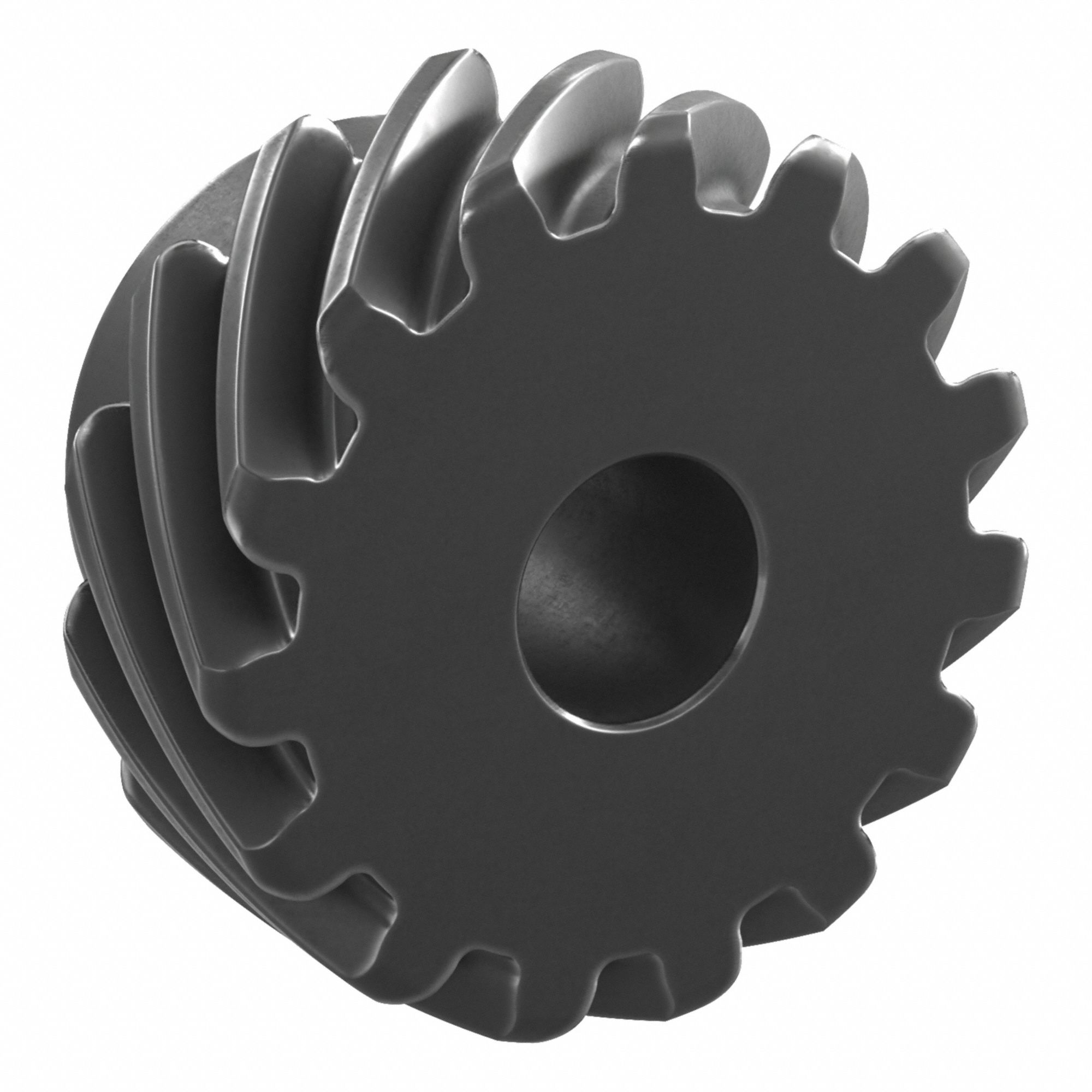 Screw Gear: Right Hand, Module m 3, Black Oxide Coated Carbon Steel, 20 mm Bore Dia, 15 Teeth
