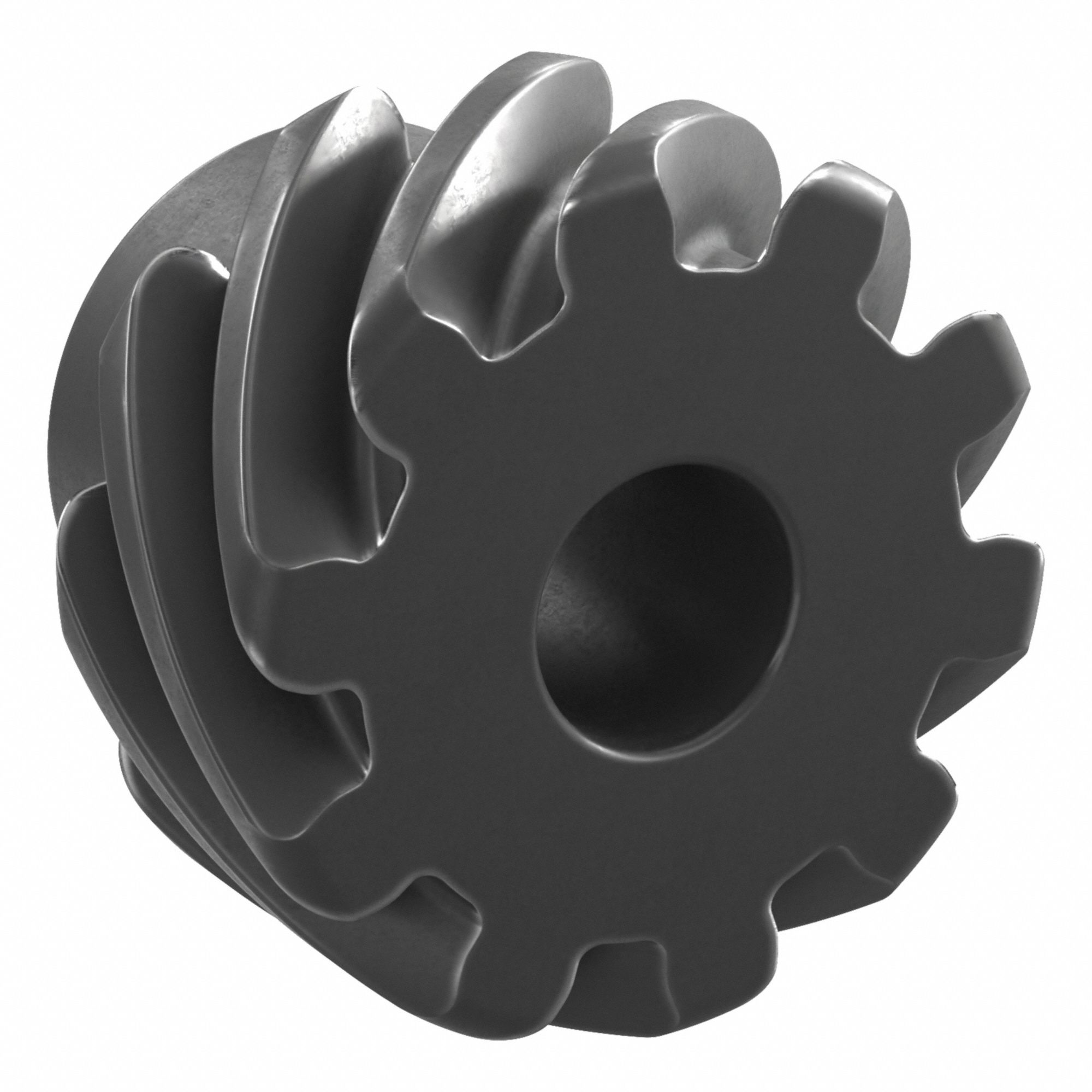 Screw Gear: Right Hand, Module m 4, Black Oxide Coated Carbon Steel, 20 mm Bore Dia, 10 Teeth