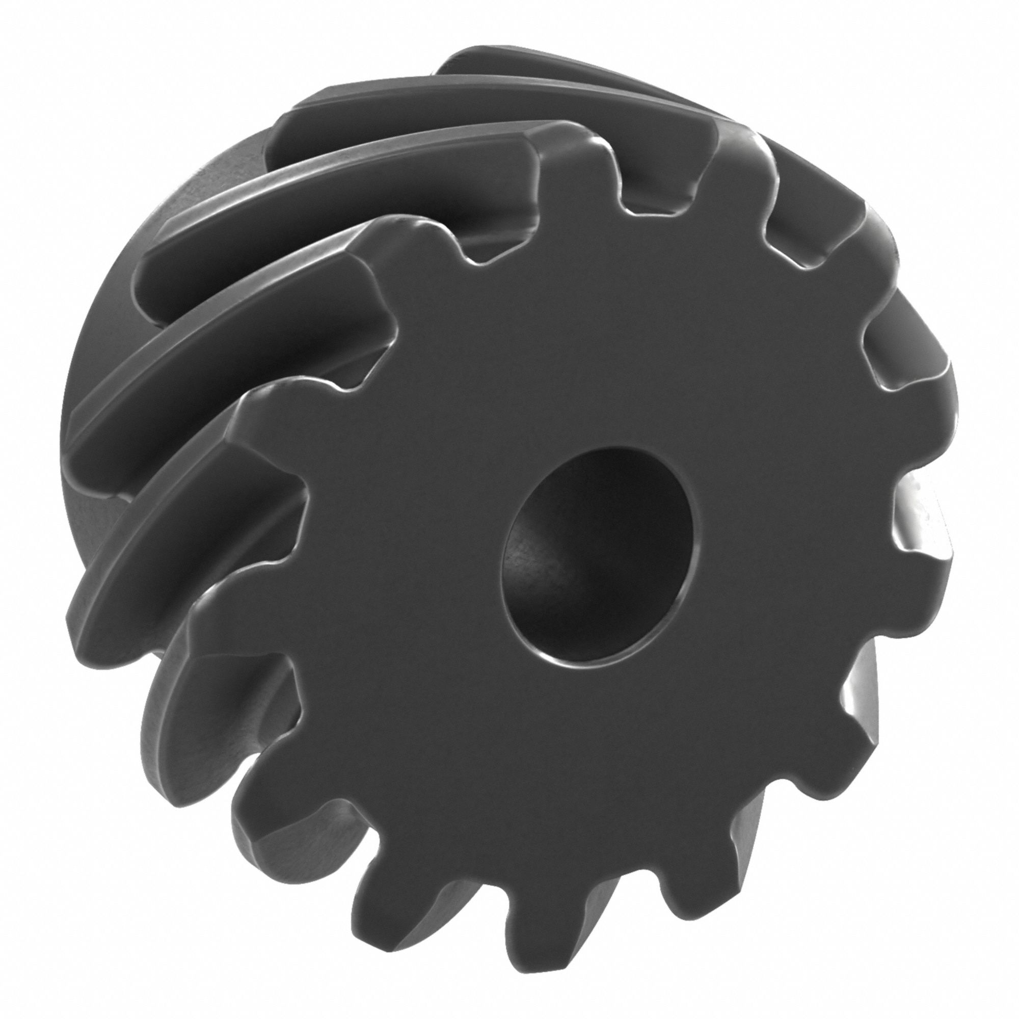 Screw Gear: Left Hand, Module m 4, Black Oxide Coated Carbon Steel, 20 mm Bore Dia, 13 Teeth