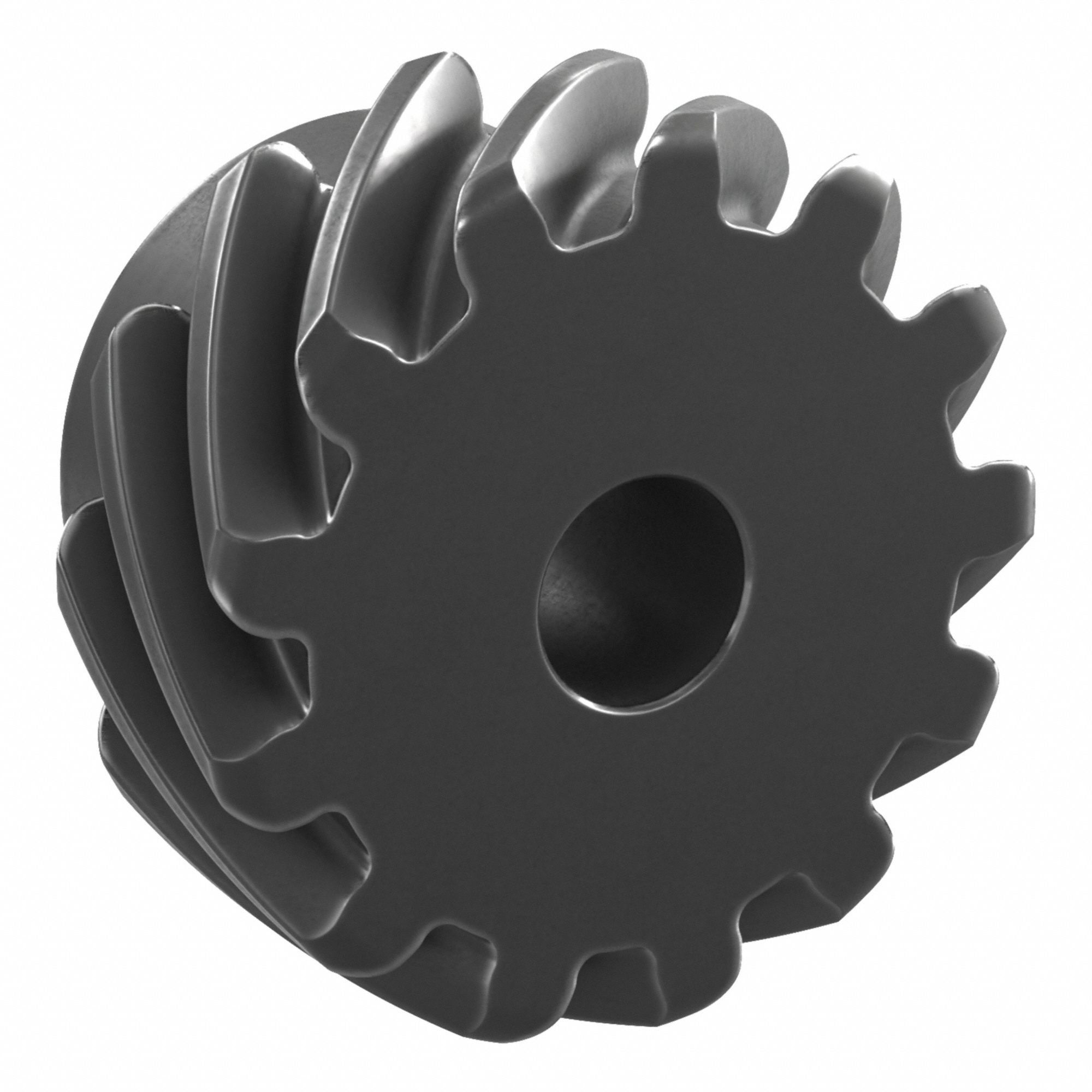 Screw Gear: Right Hand, Module m 4, Black Oxide Coated Carbon Steel, 20 mm Bore Dia, 13 Teeth