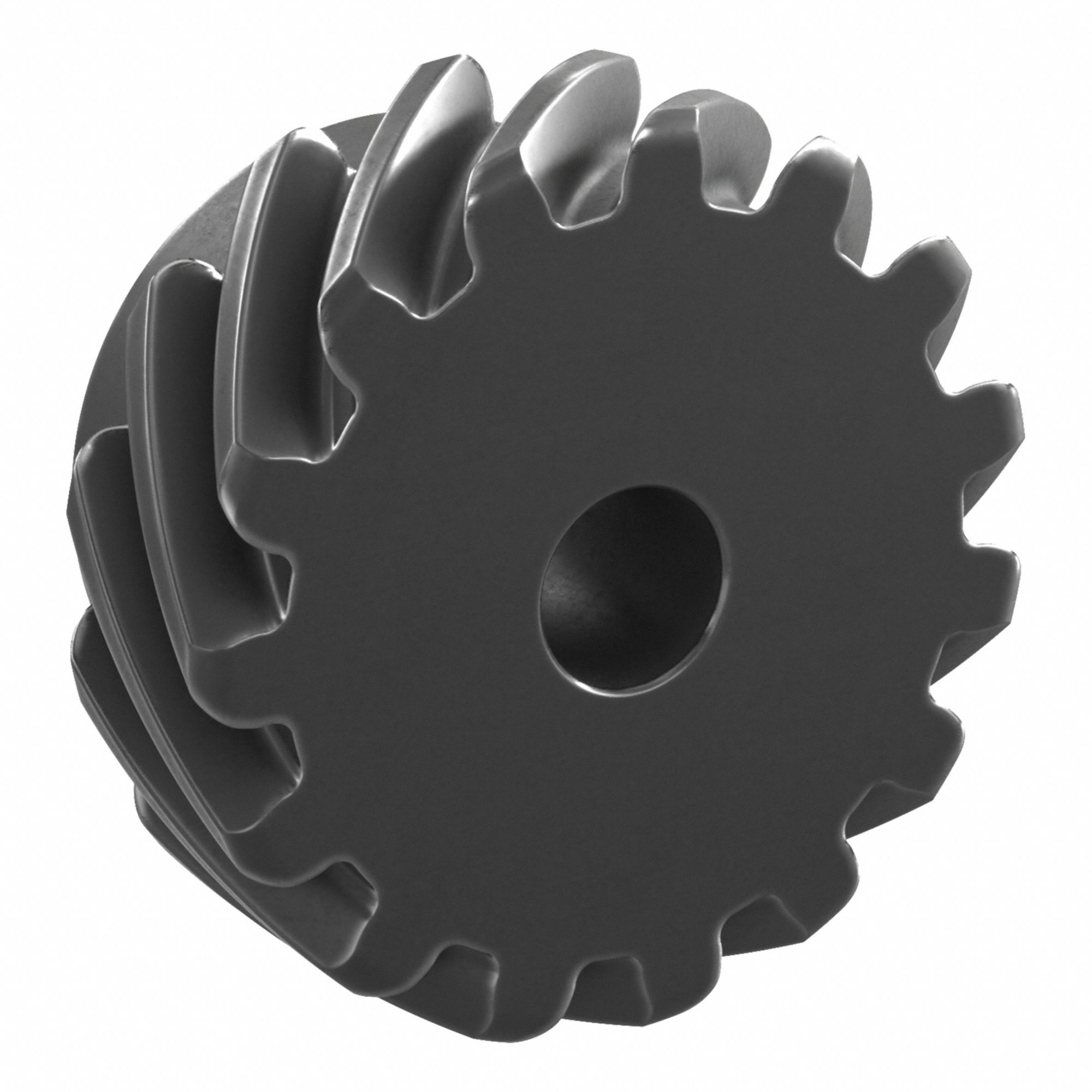 Screw Gear: Right Hand, Module m 4, Black Oxide Coated Carbon Steel, 20 mm Bore Dia, 15 Teeth
