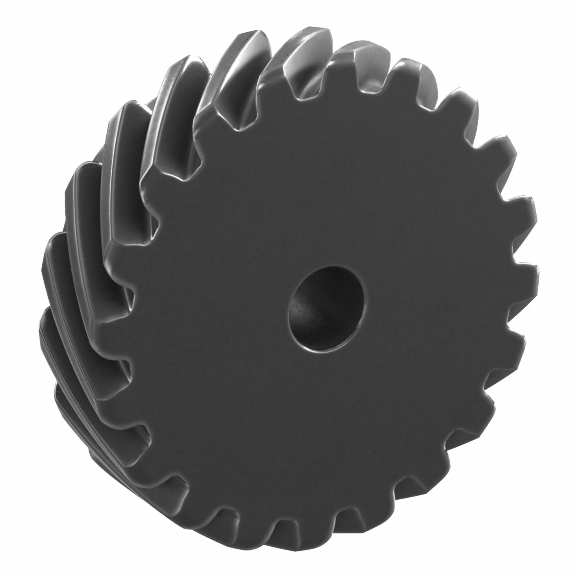 Screw Gear: Right Hand, Module m 4, Black Oxide Coated Carbon Steel, 20 mm Bore Dia, 20 Teeth