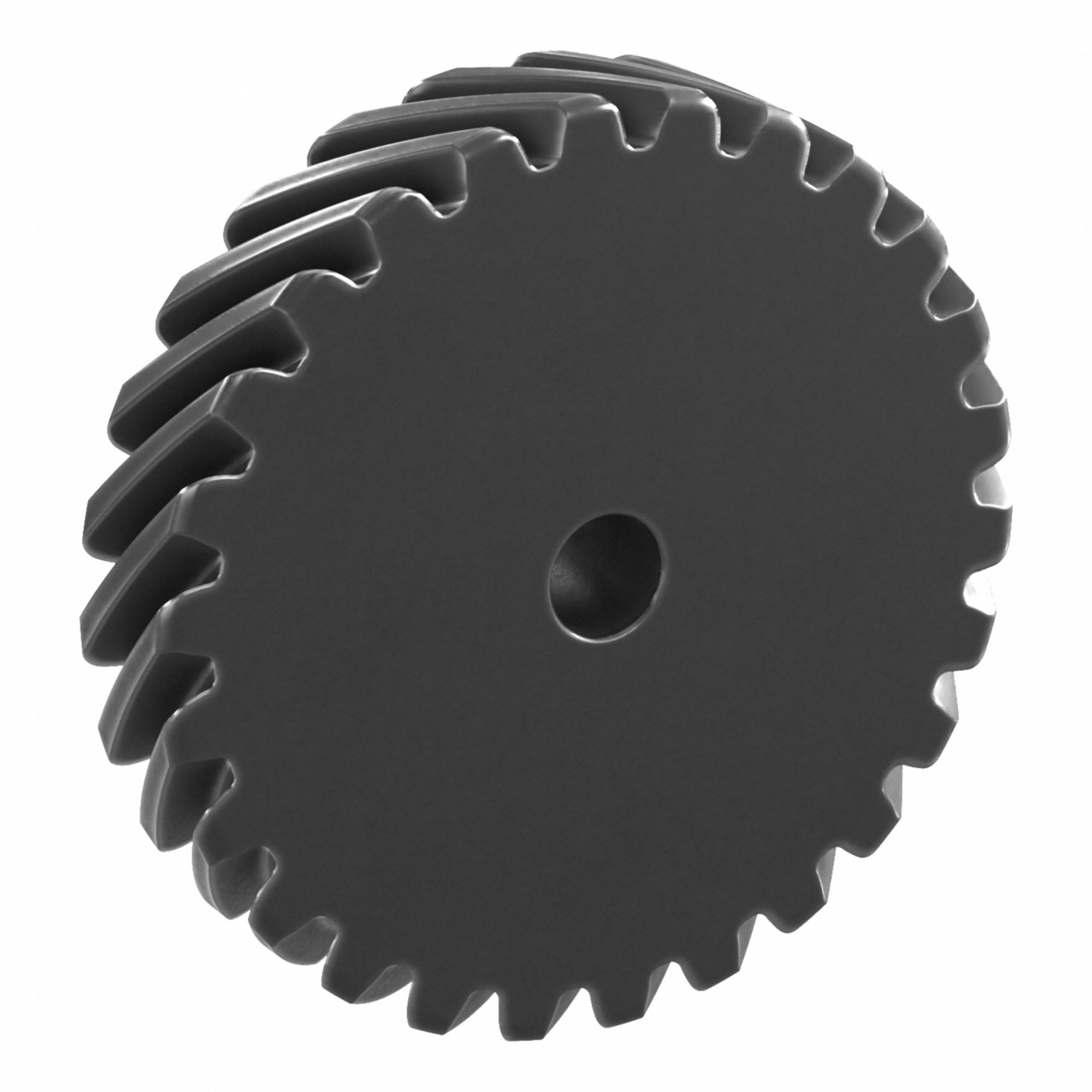 Screw Gear: Left Hand, Module m 4, Black Oxide Coated Carbon Steel, 20 mm Bore Dia, 26 Teeth