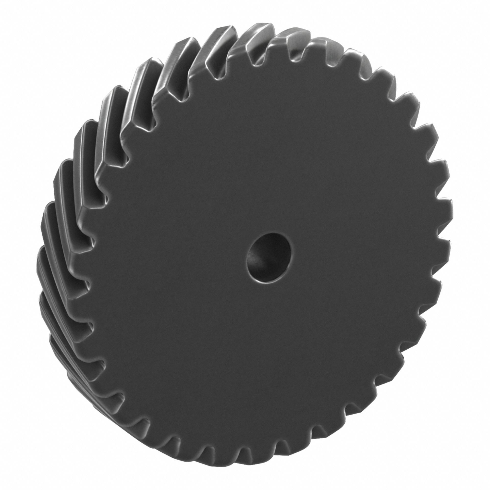 Screw Gear: Right Hand, Module m 4, Black Oxide Coated Carbon Steel, 20 mm Bore Dia, 30 Teeth