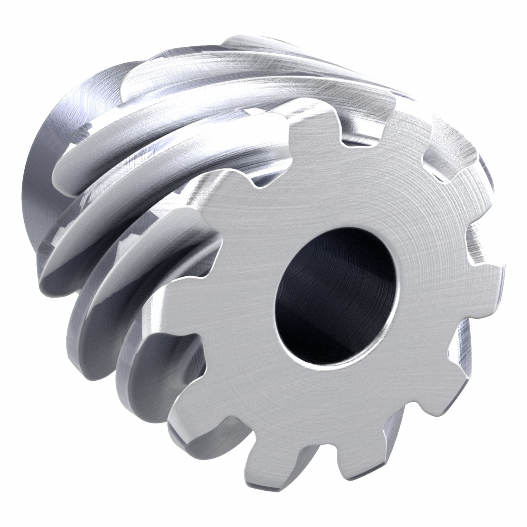 Screw Gear: Left Hand, Module m 1.5, Stainless Steel, 8 mm Bore Dia, 10 Teeth