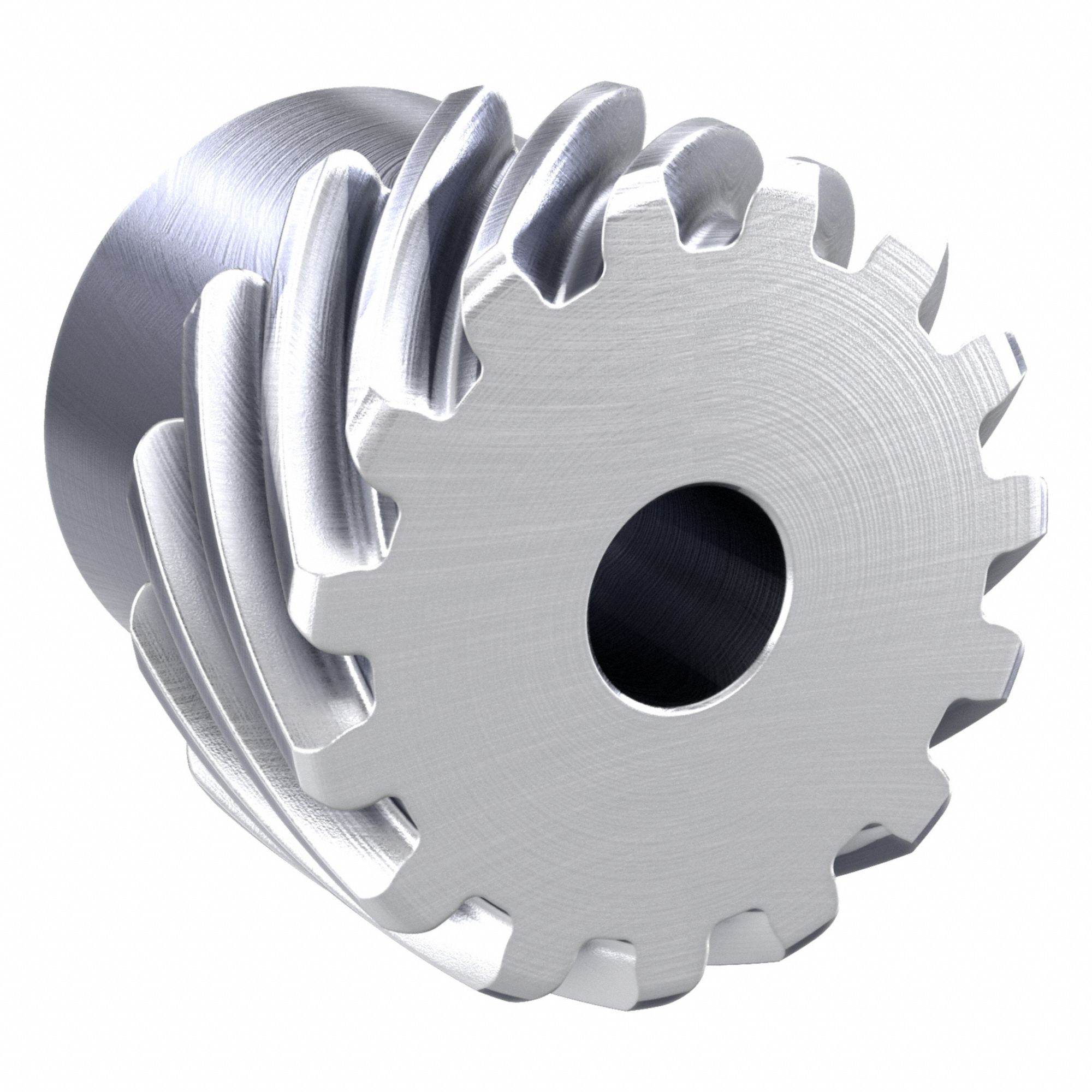 Screw Gear: Right Hand, Module m 1, Stainless Steel, 6 mm Bore Dia, 15 Teeth