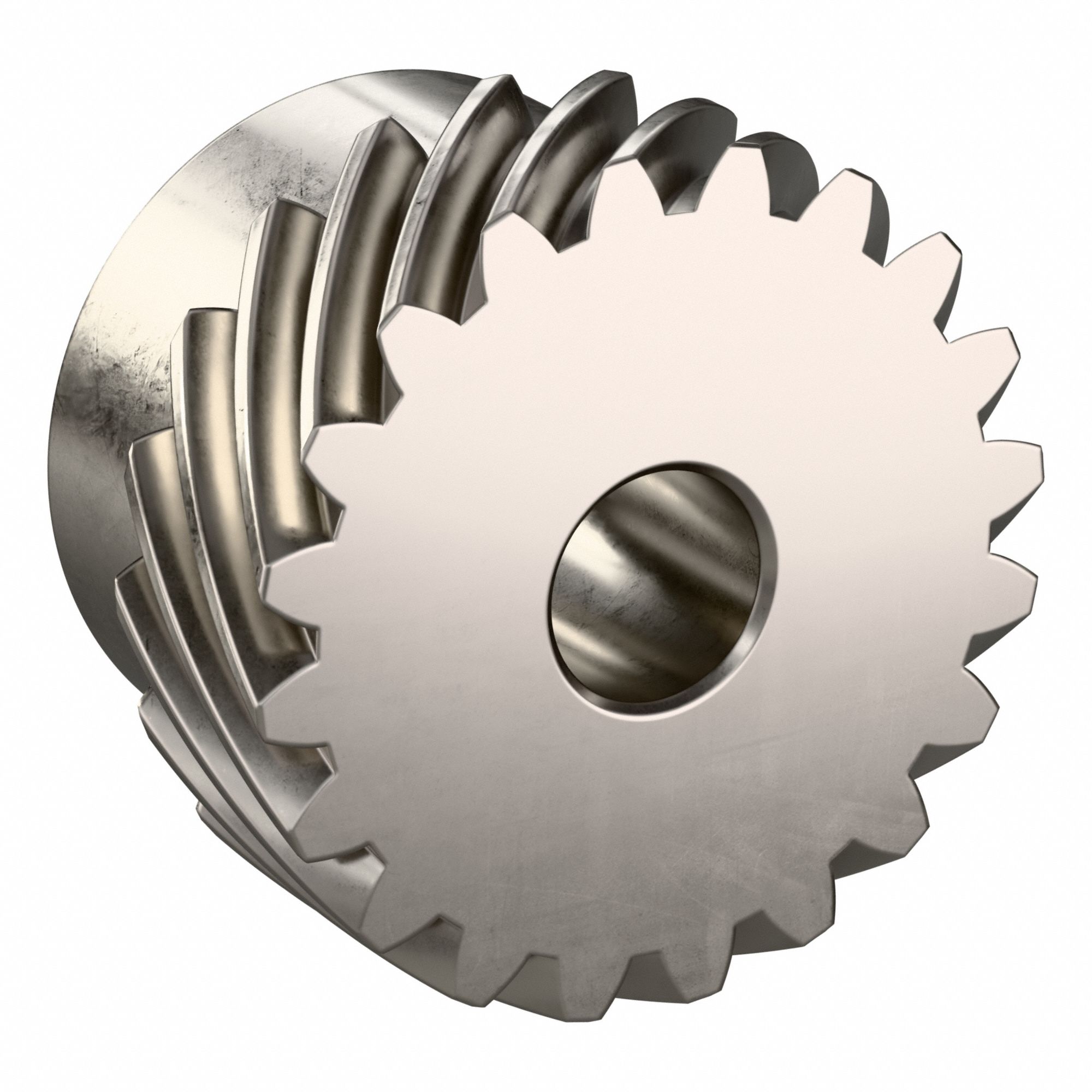 Screw Gear: Right Hand, Module m 1, Stainless Steel, 8 mm Bore Dia, 20 Teeth