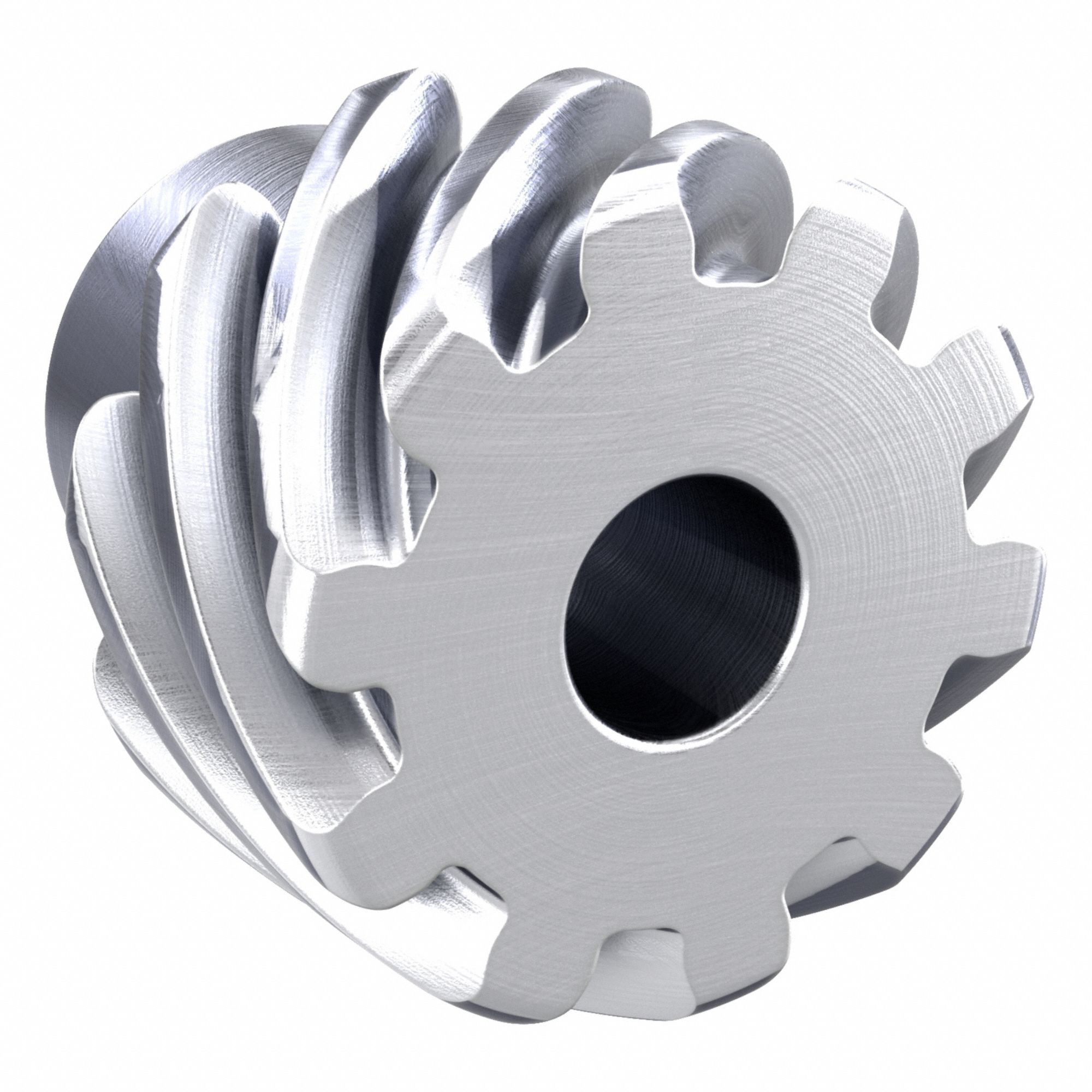 Screw Gear: Right Hand, Module m 2.5, Stainless Steel, 12 mm Bore Dia, 10 Teeth