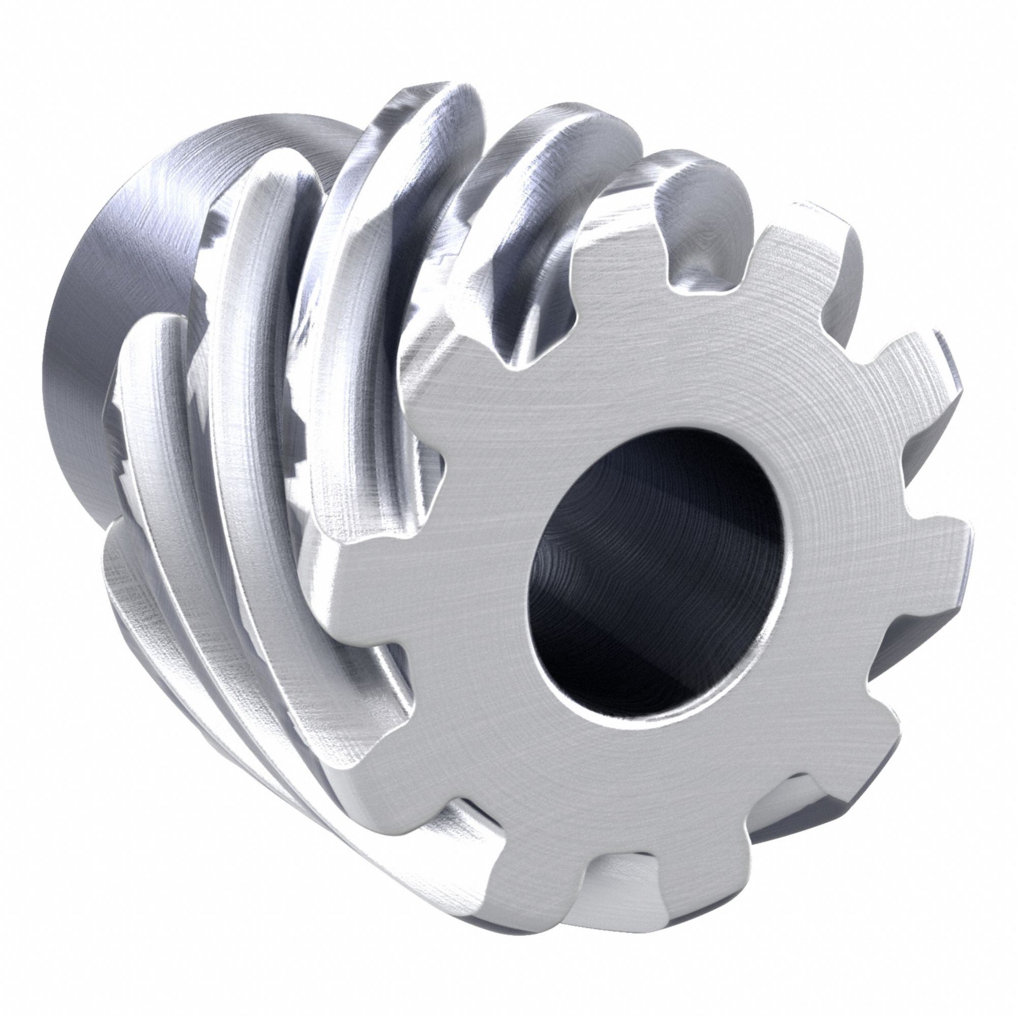 Screw Gear: Right Hand, Module m 2, Stainless Steel, 12 mm Bore Dia, 10 Teeth