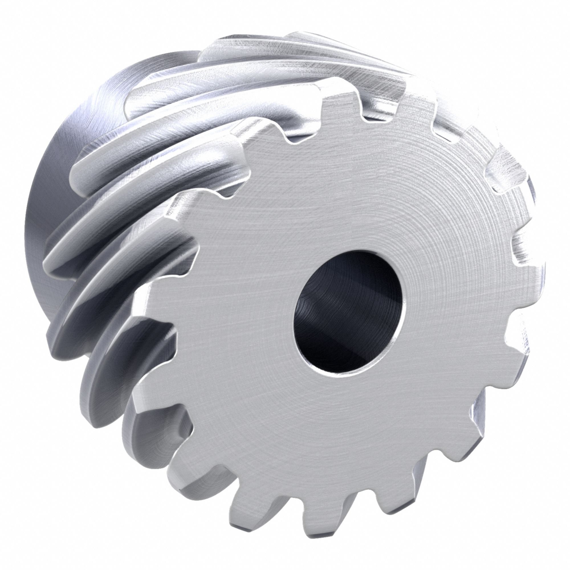 Screw Gear: Left Hand, Module m 2, Stainless Steel, 12 mm Bore Dia, 15 Teeth