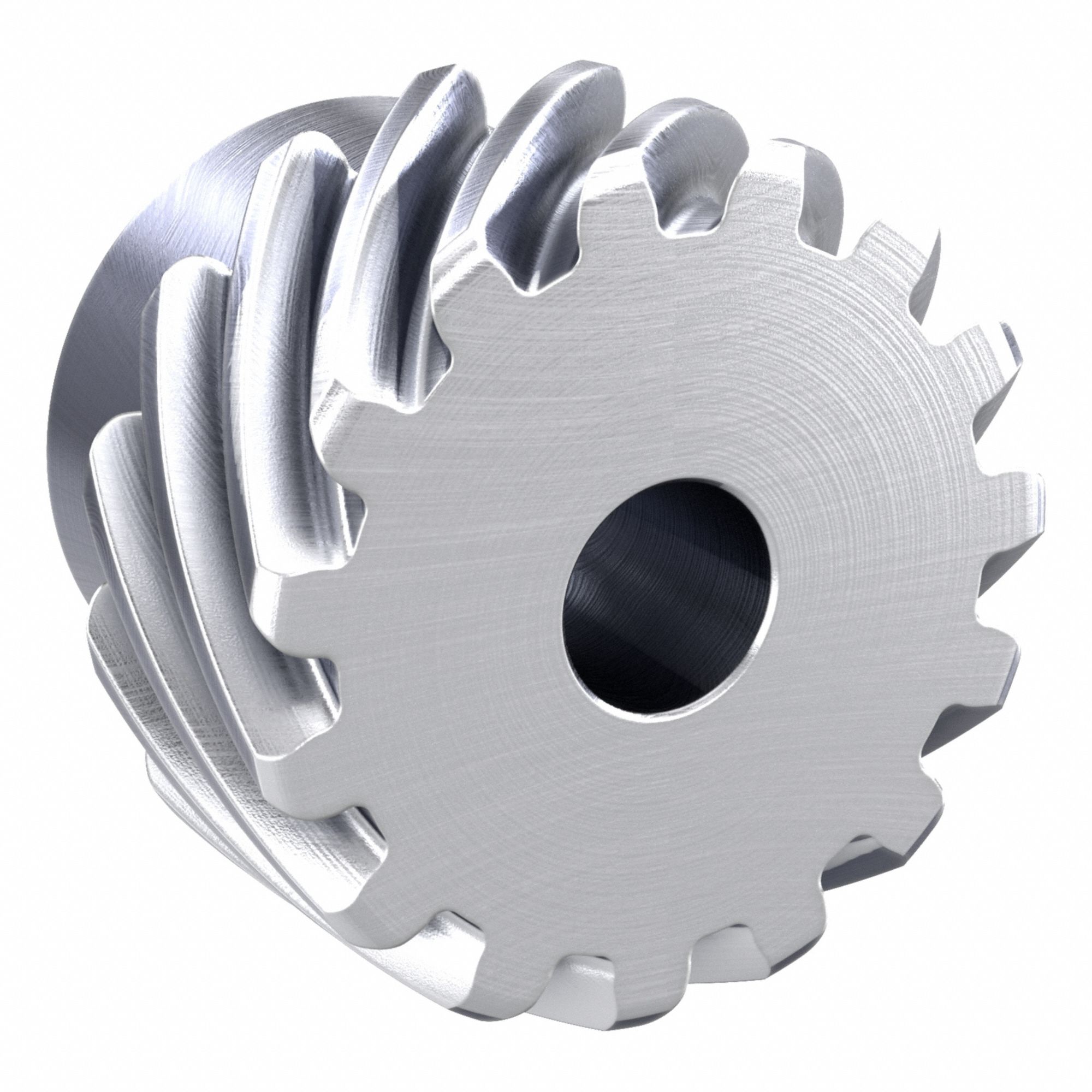 Screw Gear: Right Hand, Module m 2, Stainless Steel, 12 mm Bore Dia, 15 Teeth