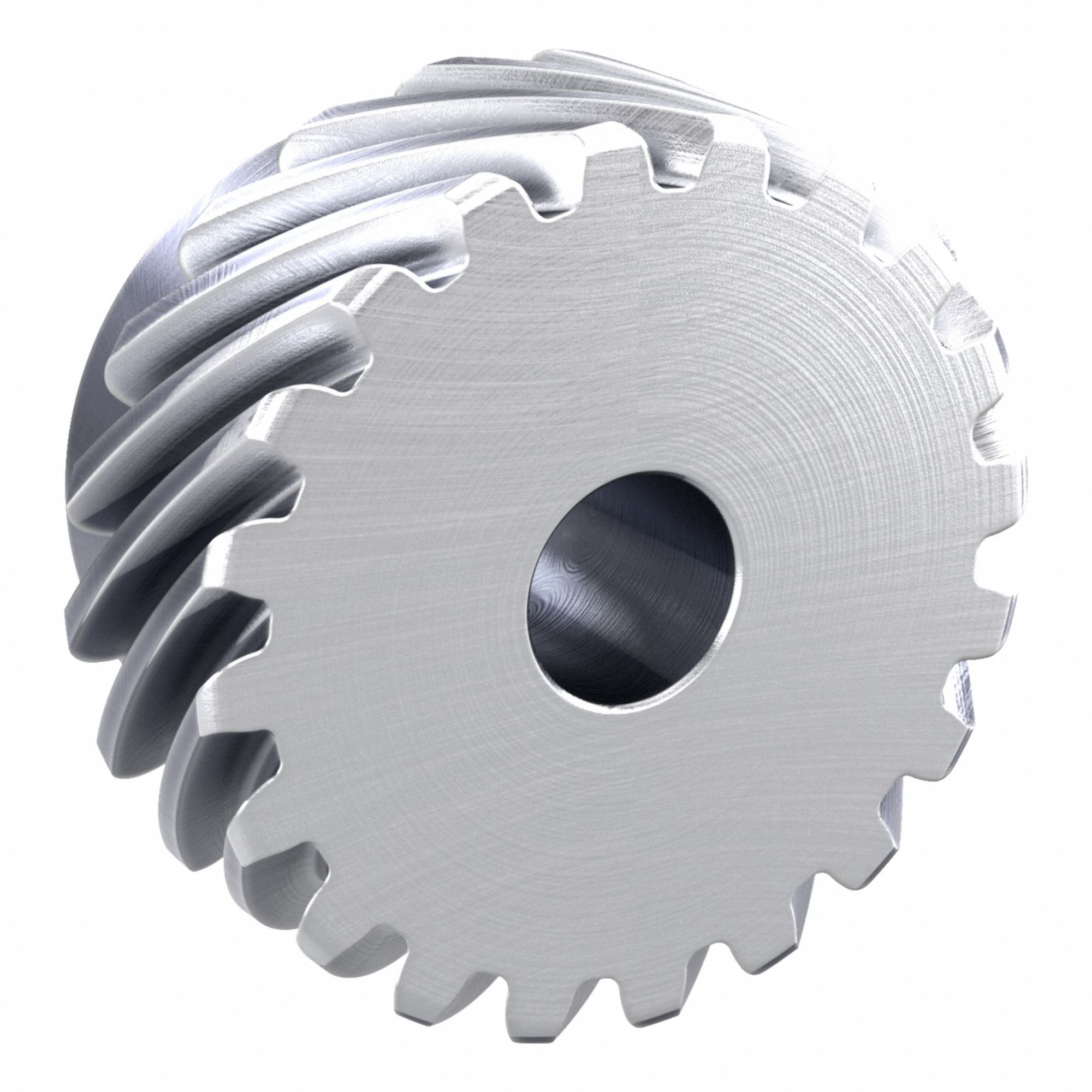 Screw Gear: Left Hand, Module m 2, Stainless Steel, 15 mm Bore Dia, 20 Teeth