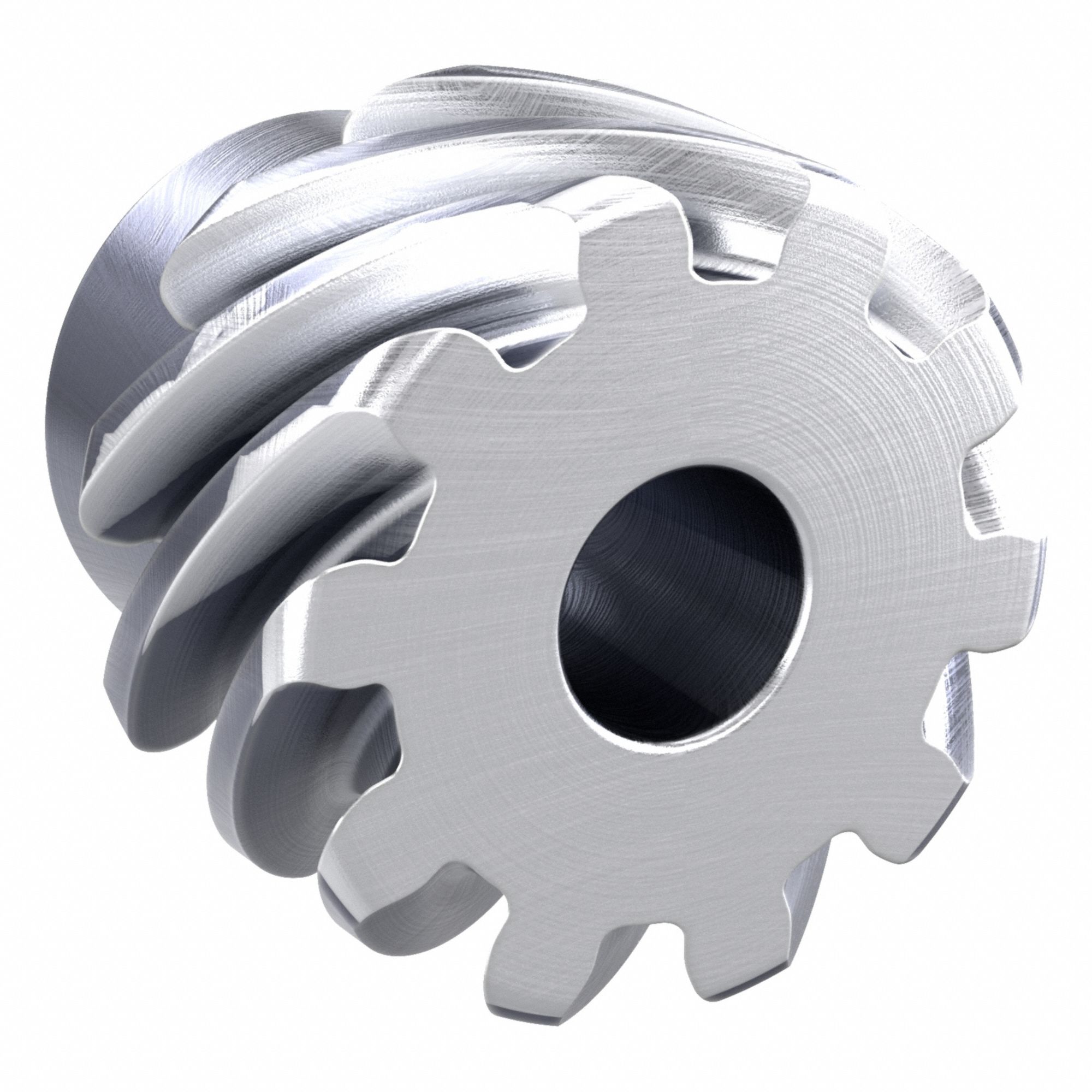 Screw Gear: Left Hand, Module m 3, Stainless Steel, 15 mm Bore Dia, 10 Teeth